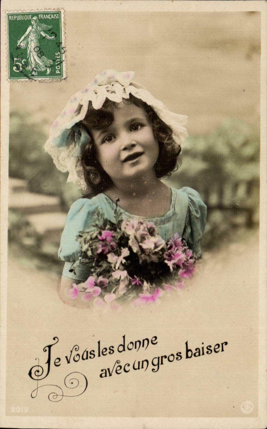 CPA Phantasie-Phantasie gebe ich sie Ihnen mit einem grossen Enfant Kuss