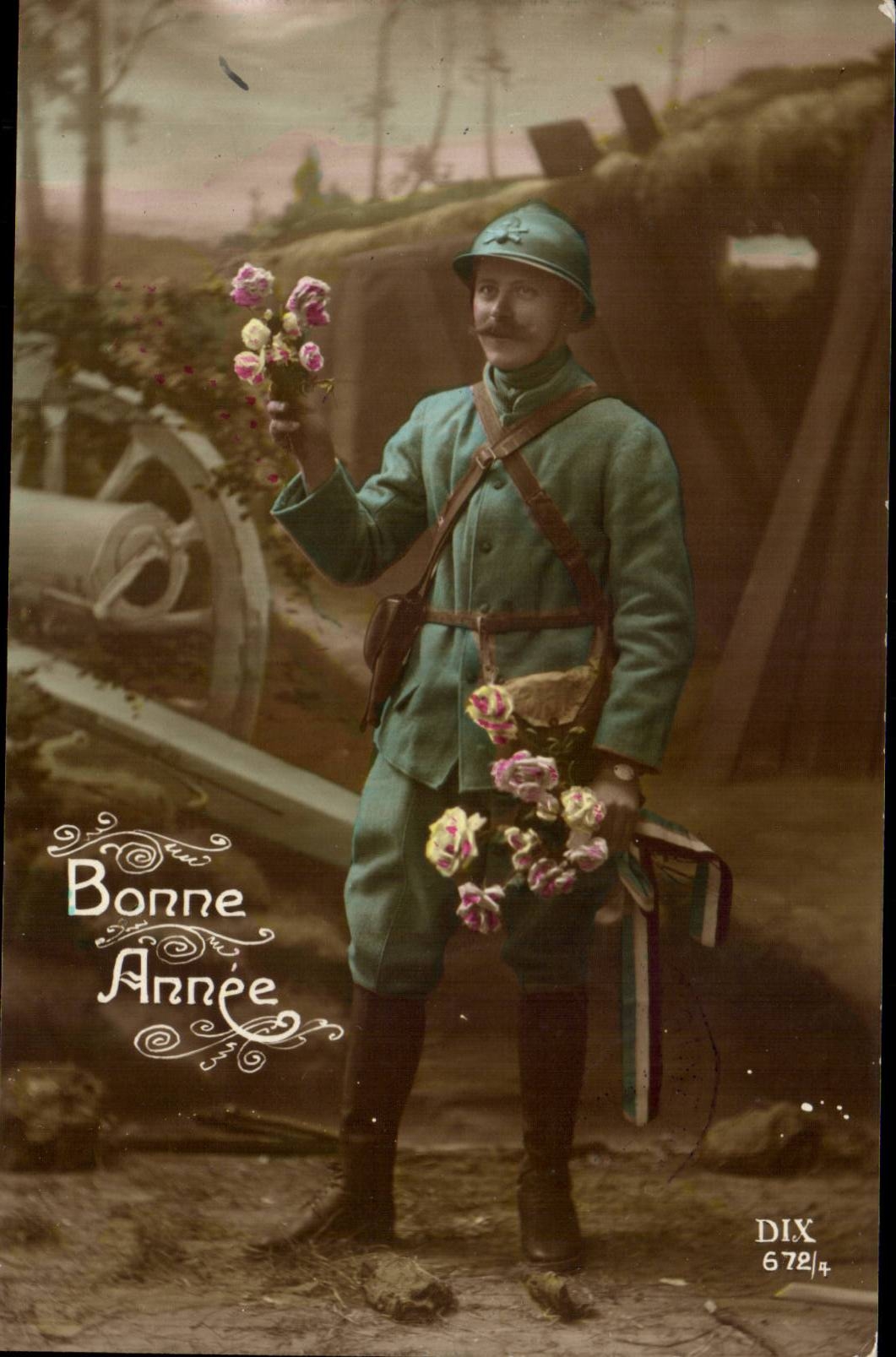 CPA Fantaisie Fantasy Bonne annee Militaria Militaire