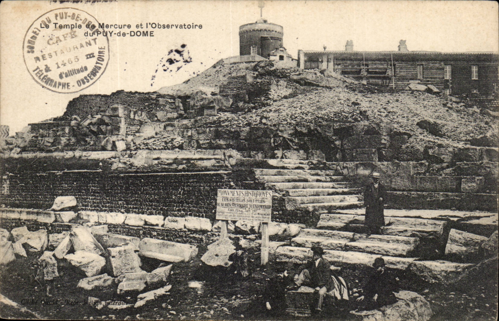 CPA Temple of Mercury and the observatory of Puy de Dome