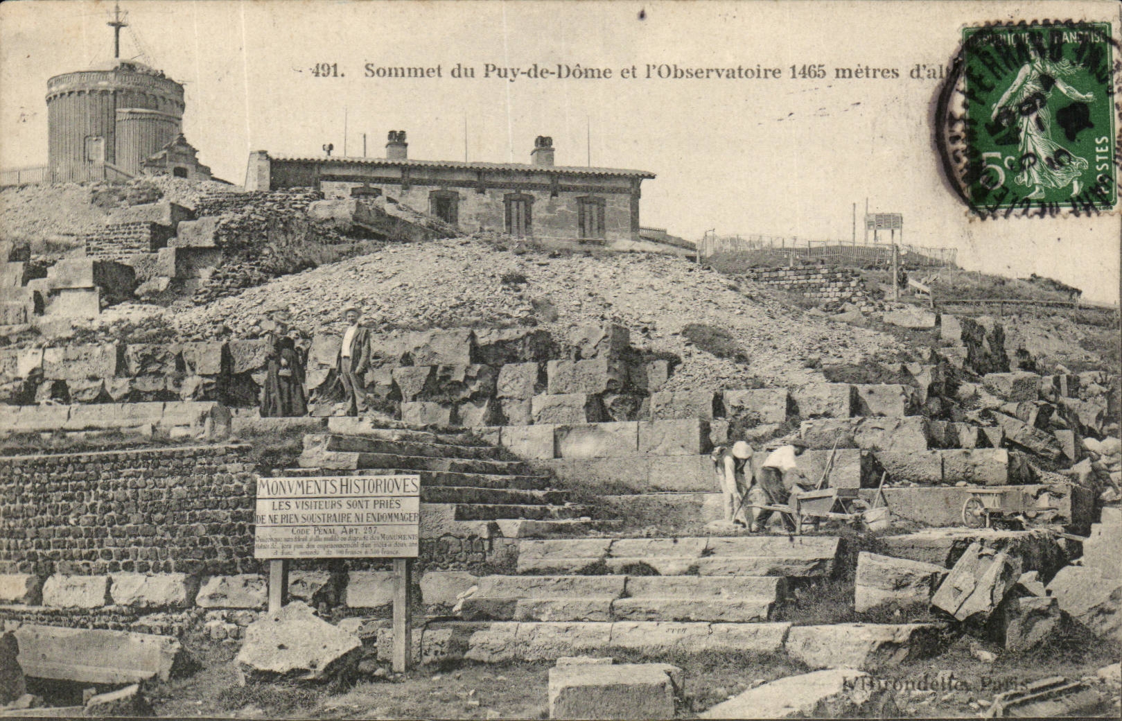 CPA Temple of Mercury and the observatory of Puy de Dome