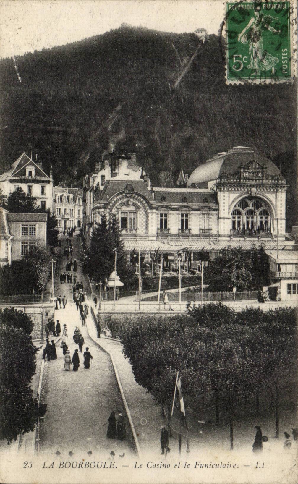 CPA Bourboule das Kasino und das funikulare