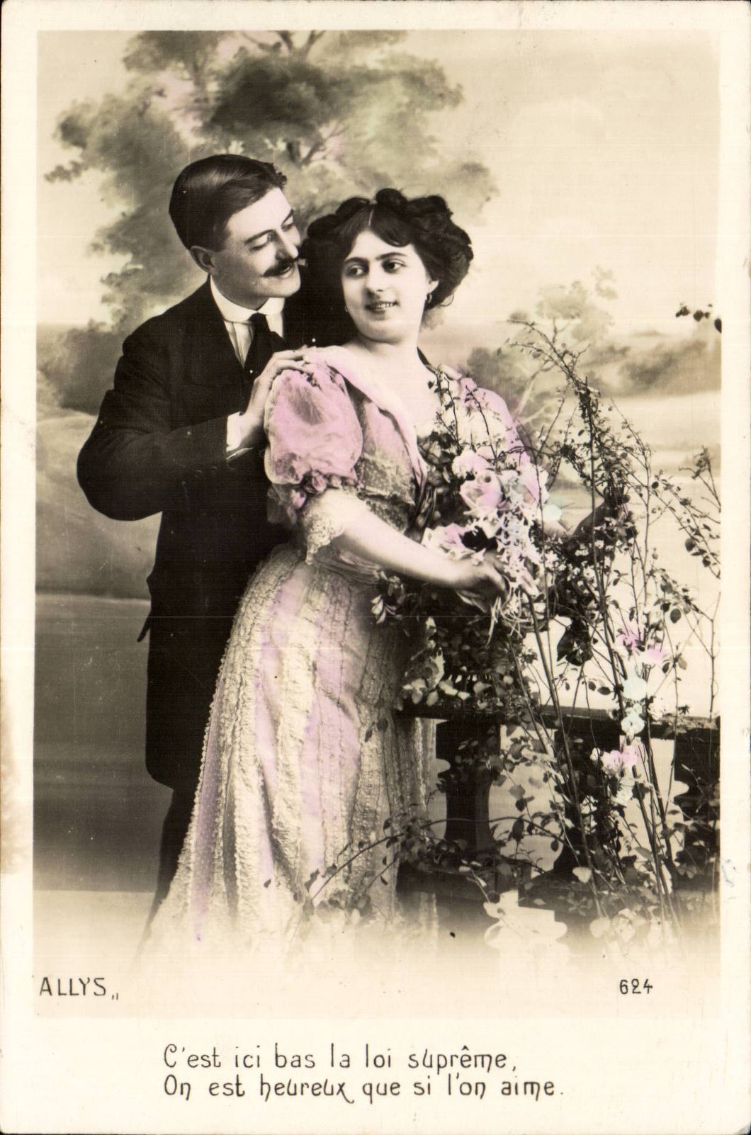 Fantaisie - Couple - C'est ici bas la loi supreme - CPA