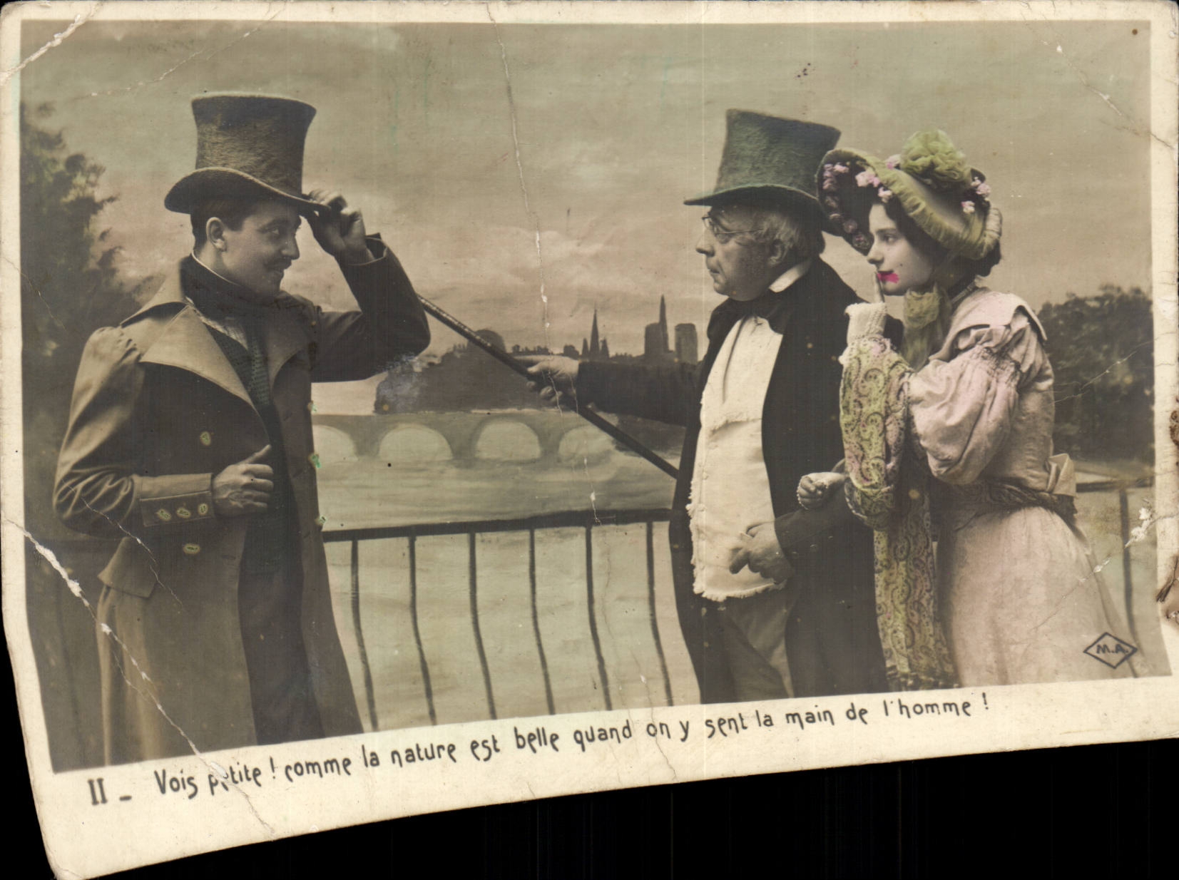 Fantasy - Man - Screw the Small one like nature is roof-bar when one feels the hand of the man there - CPA