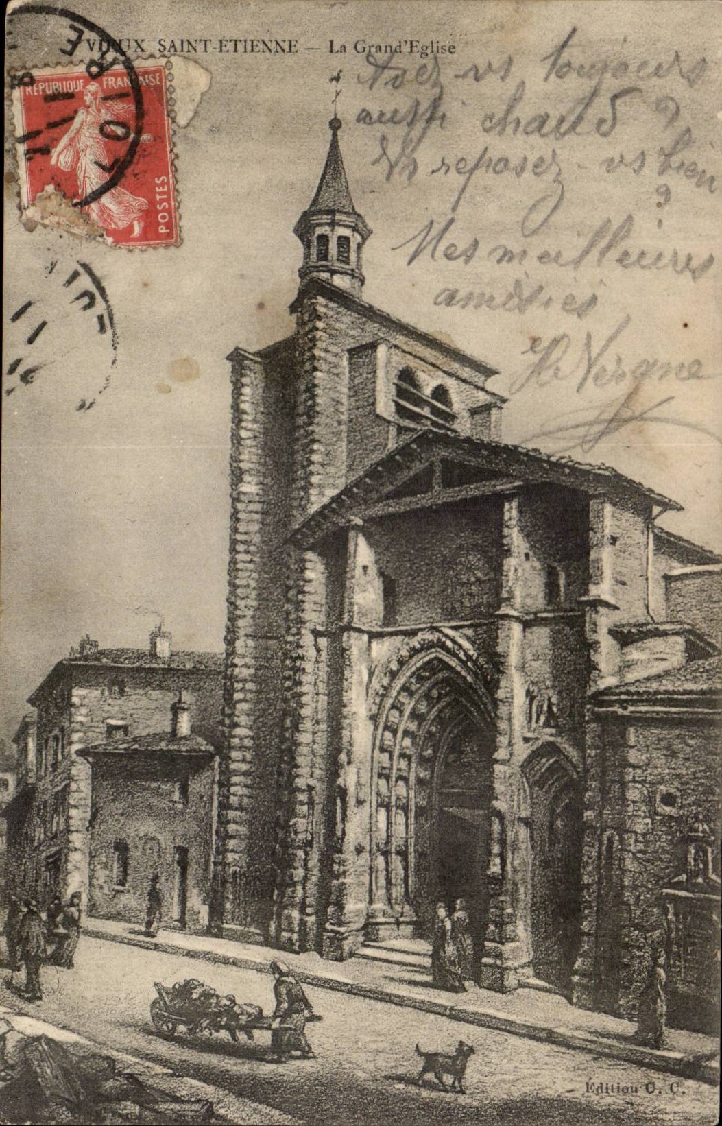 Saint-Etienne CPA gross die Kirche