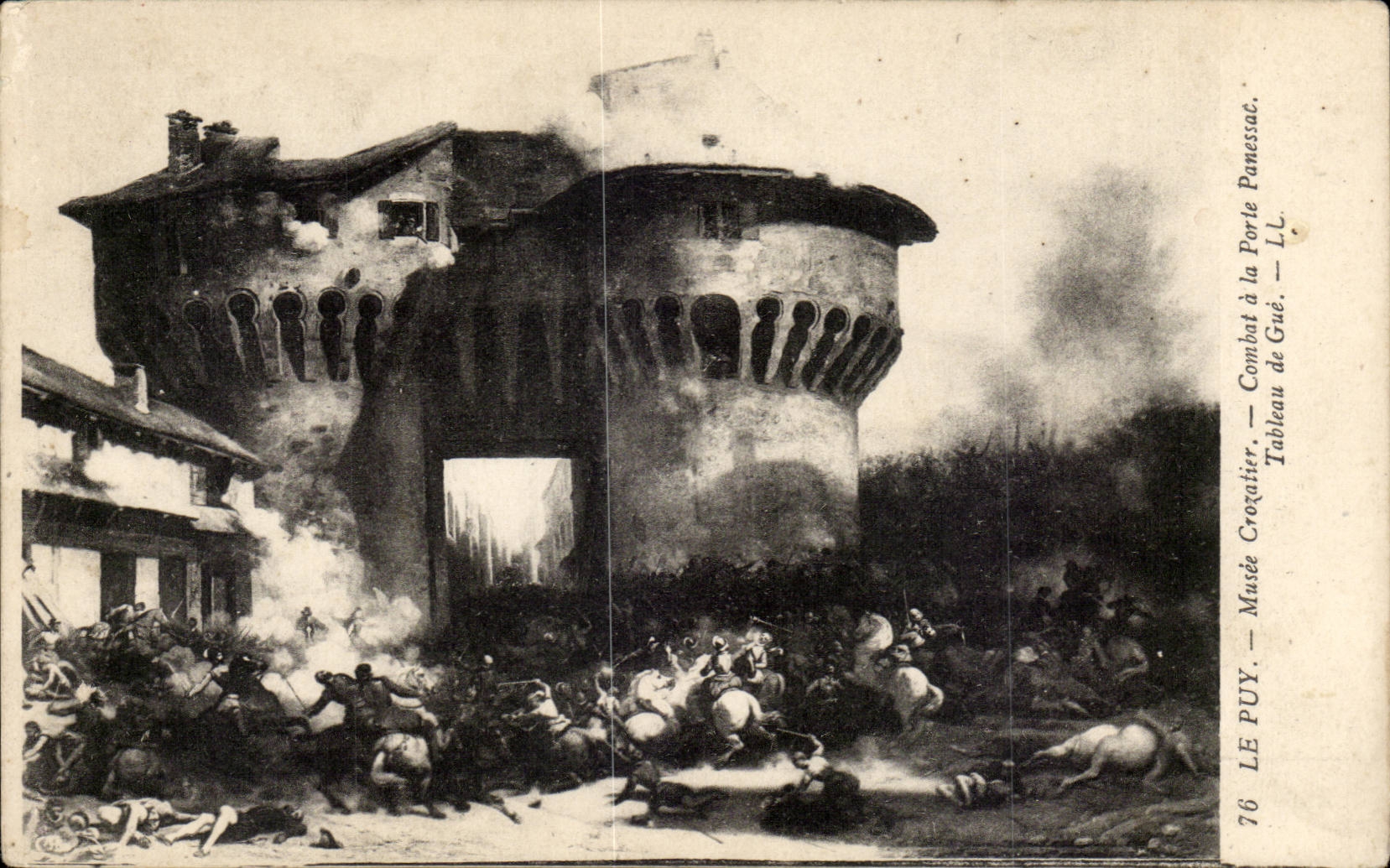 Le Puy en VElay CPA Musee Crozatier Combat a la porte Panessac Tableu de Gue