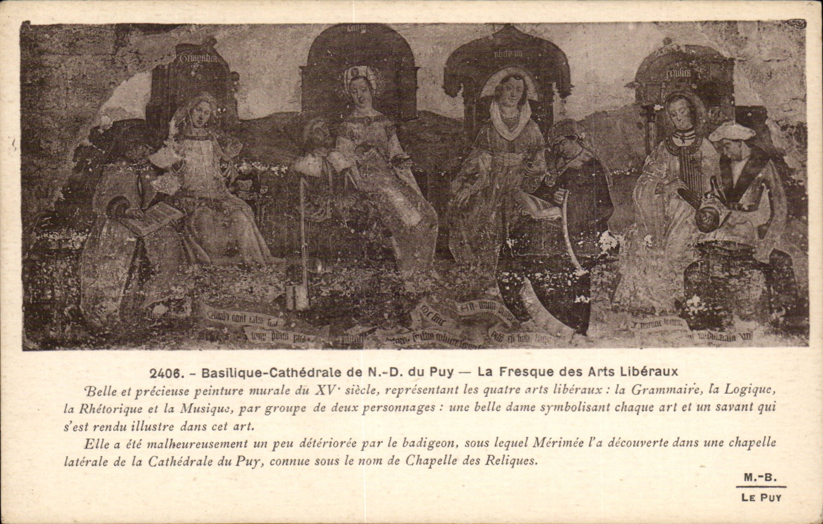 Le Puy CPA Basilique de notre Dame du Puy La fresque des arts liberaux