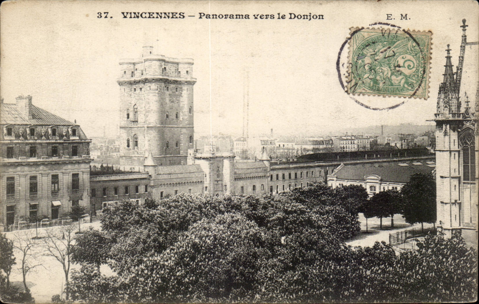 Vincennes CPA Panorama towards the keep