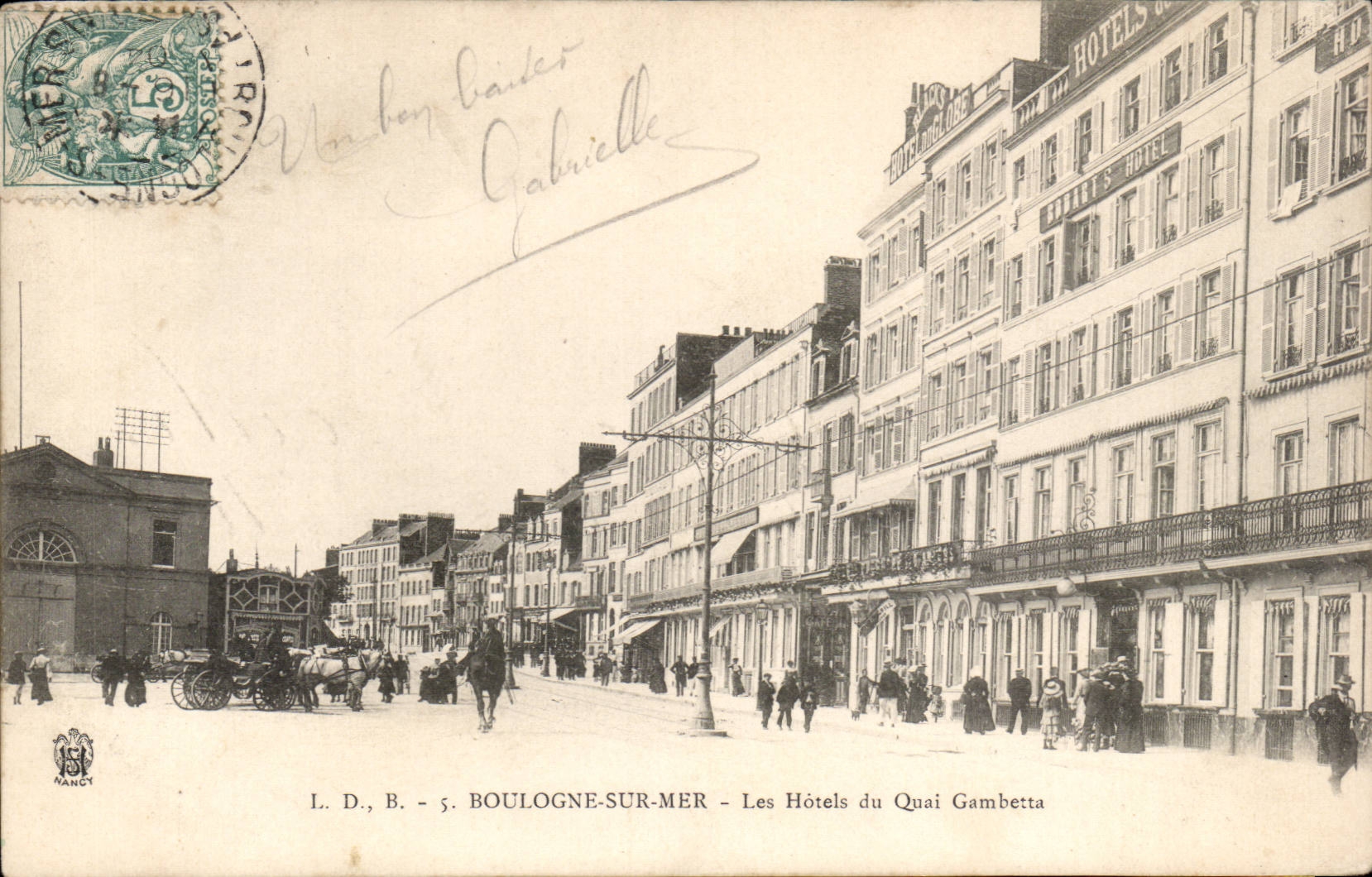 Boulogne on Sea CPA hotels of the Gambetta Quay