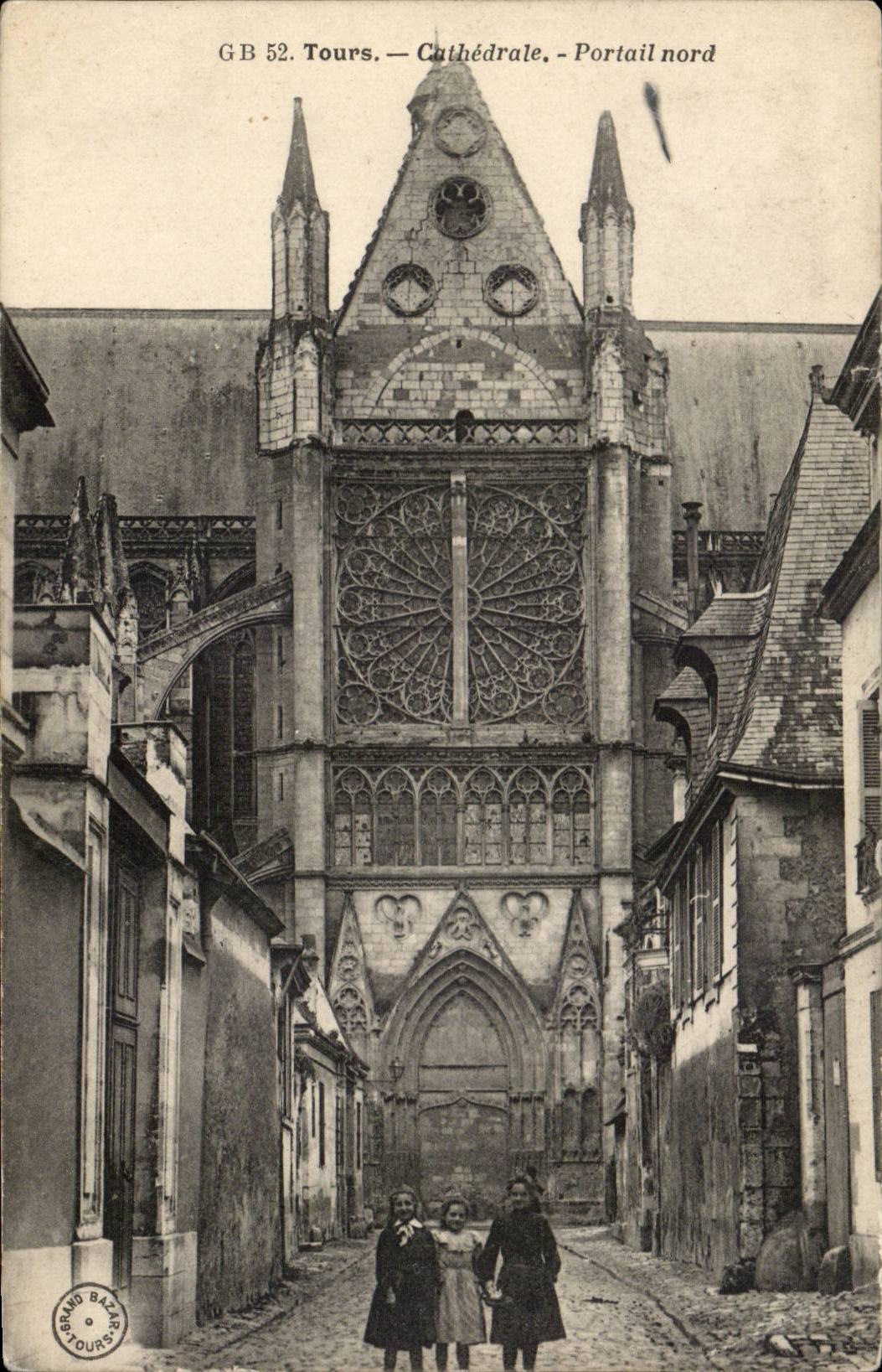 Tours CPA Cathedrale Portail nord