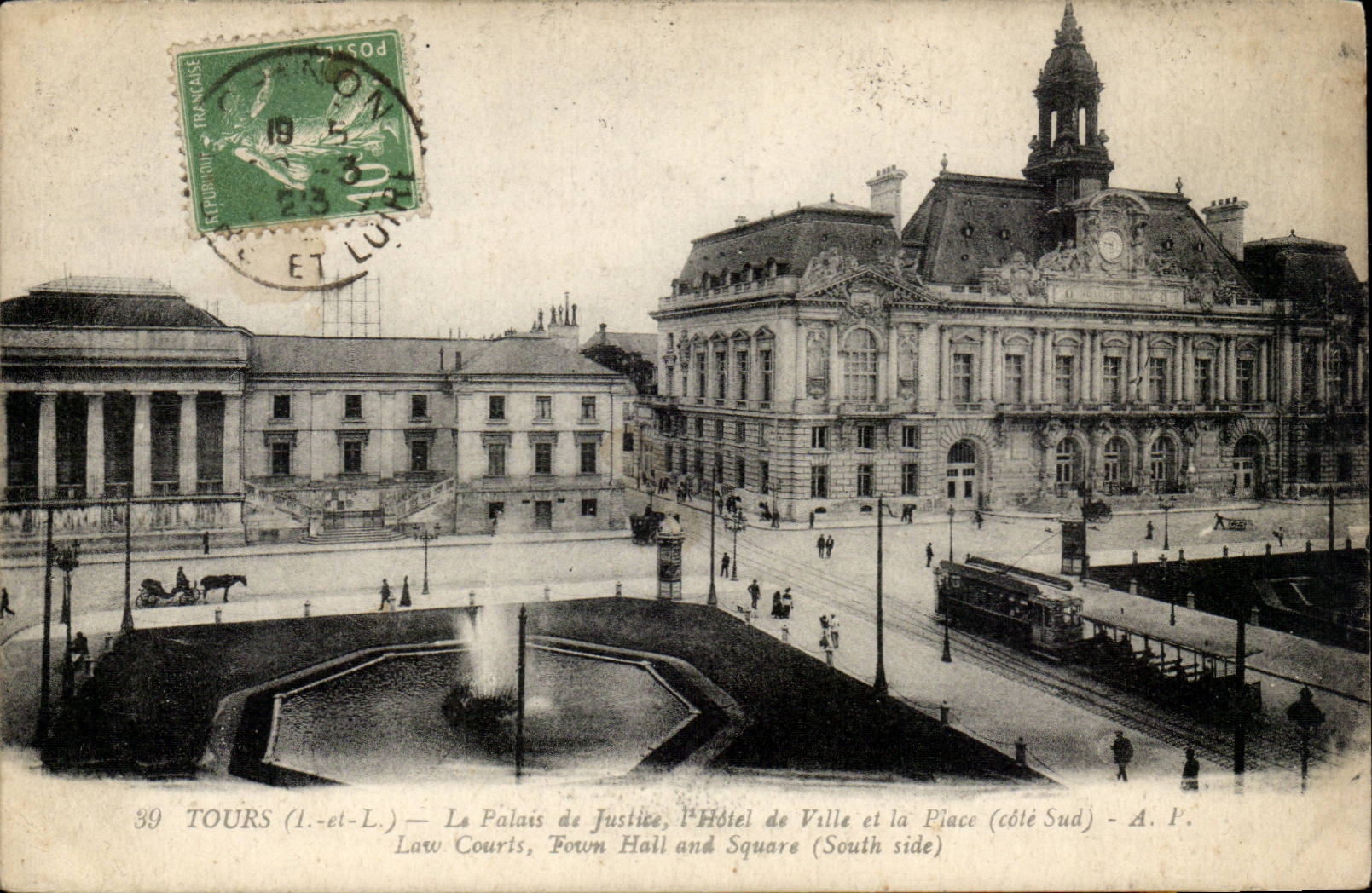 Tours CPA Palais de justice Hotel de ville et la place