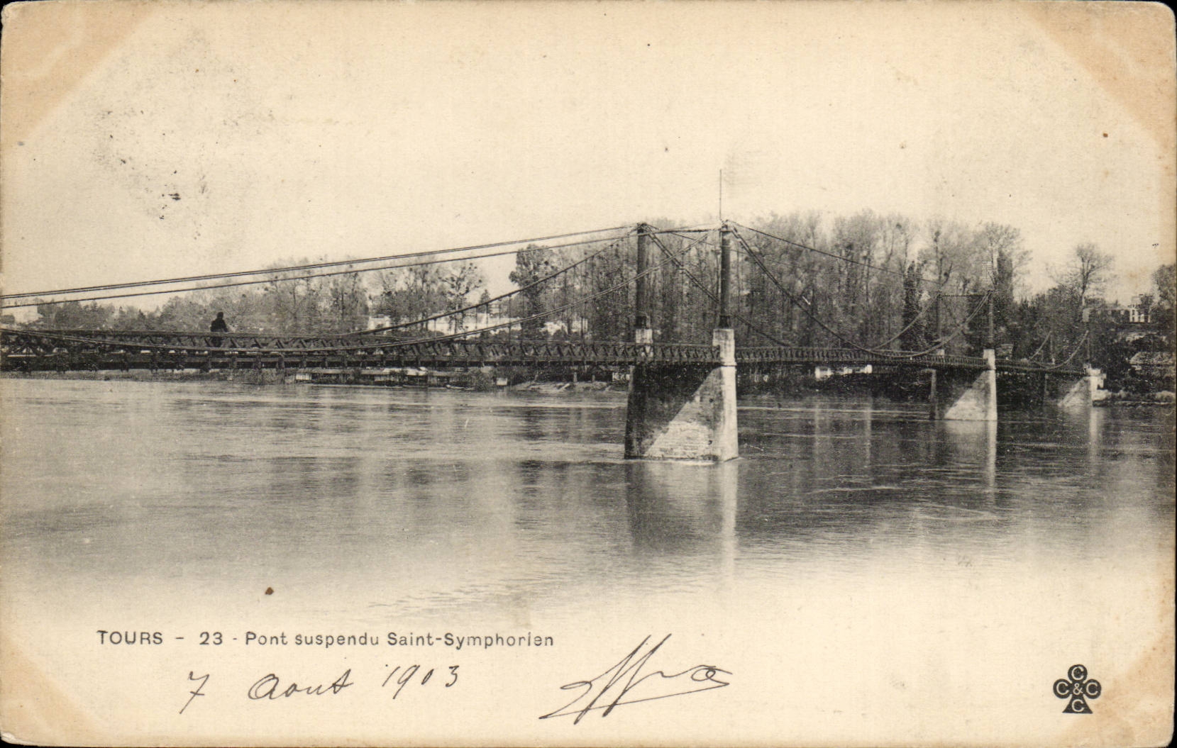 CPA Tours Pont suspendu Saint Symphorien