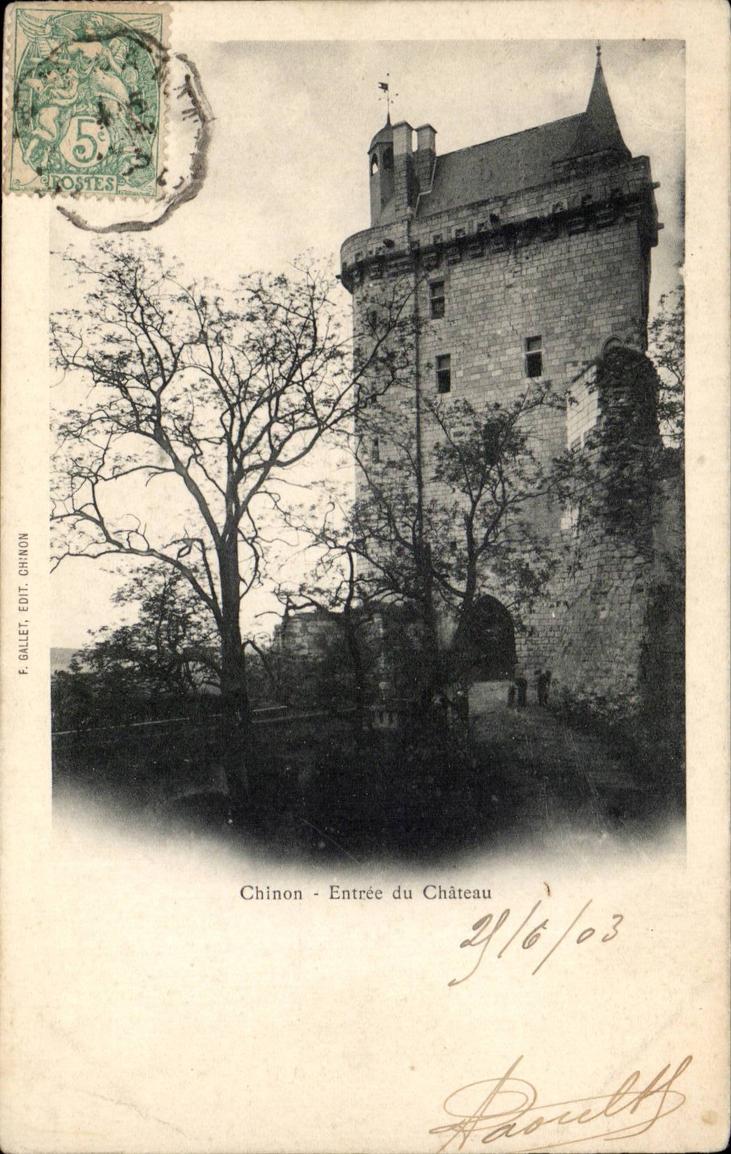 Chinon - Entrance of the Castle - CPA
