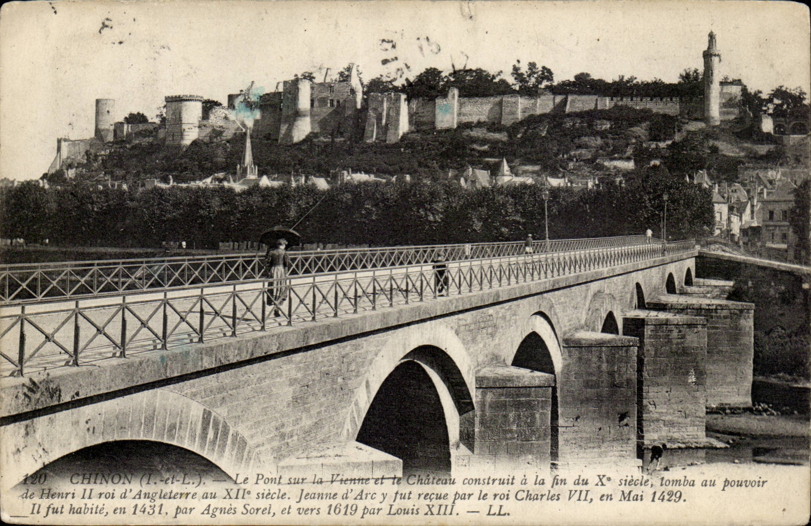 Chinon - the Bridge on Vienna and the Castle - CPA