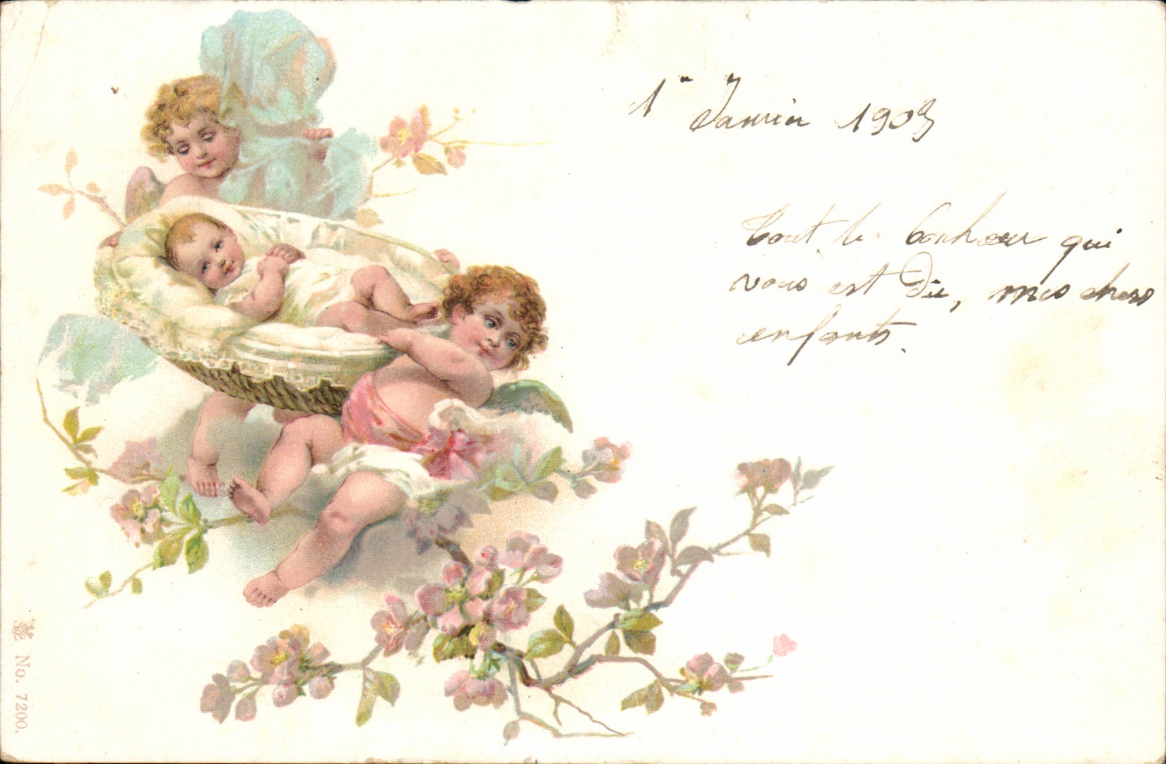 CPA Fantasy Child baby Angels