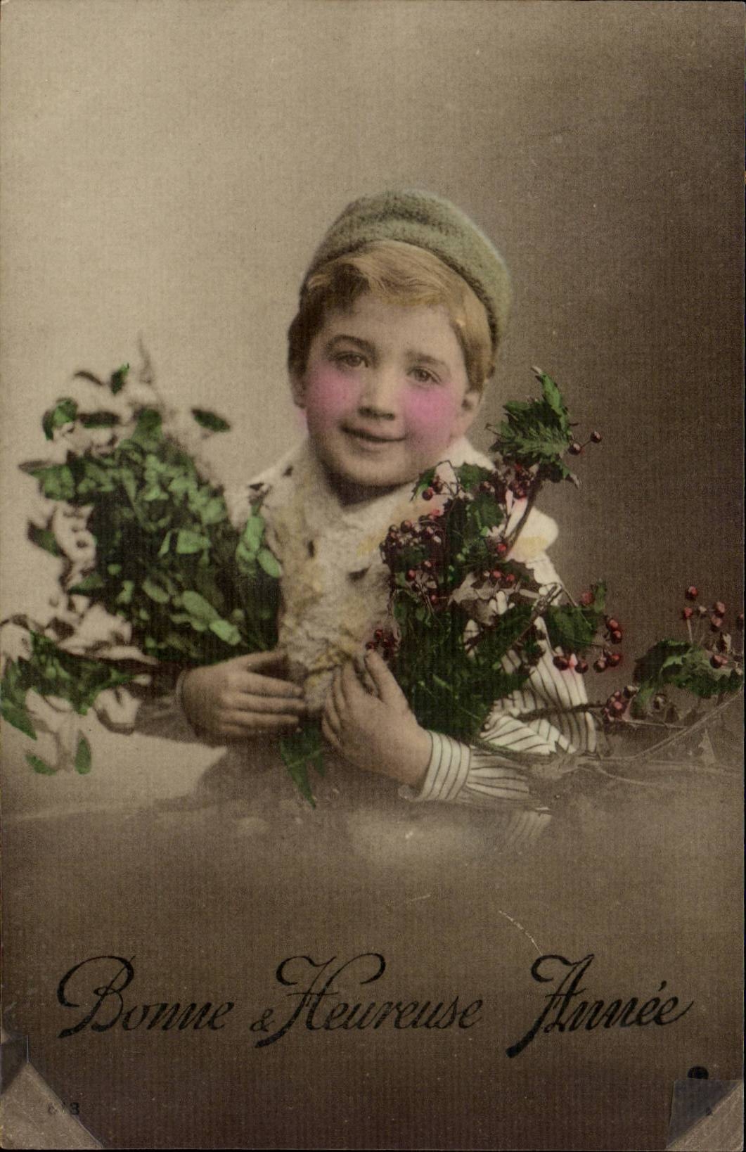 CPA Phantasie-gutes Kind und gluckliches Jahr (Junge)