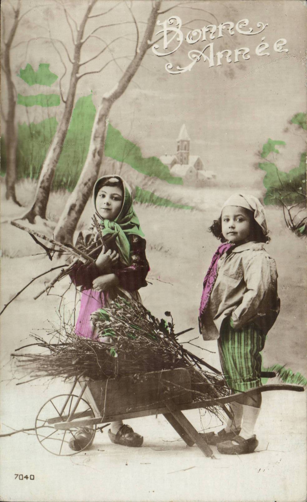 CPA Phantasie-gluckliches neues Jahr-Kinder