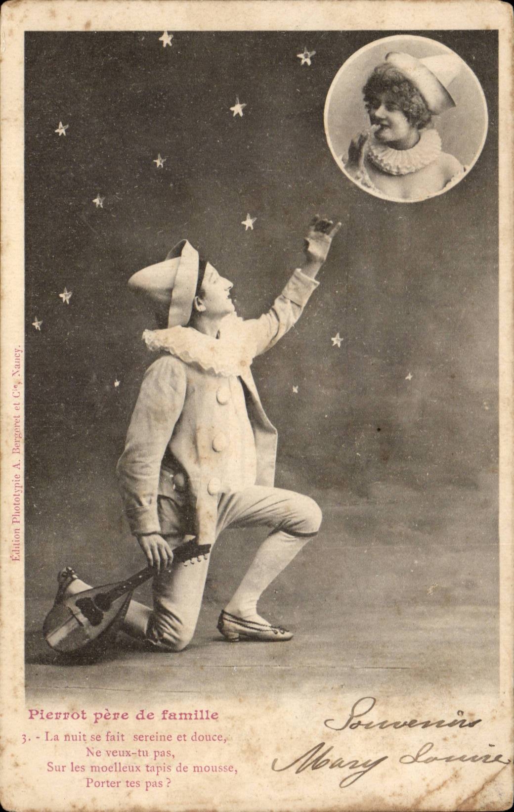 CPA Phantasie-Phantasie Pierrot Vater der Familie