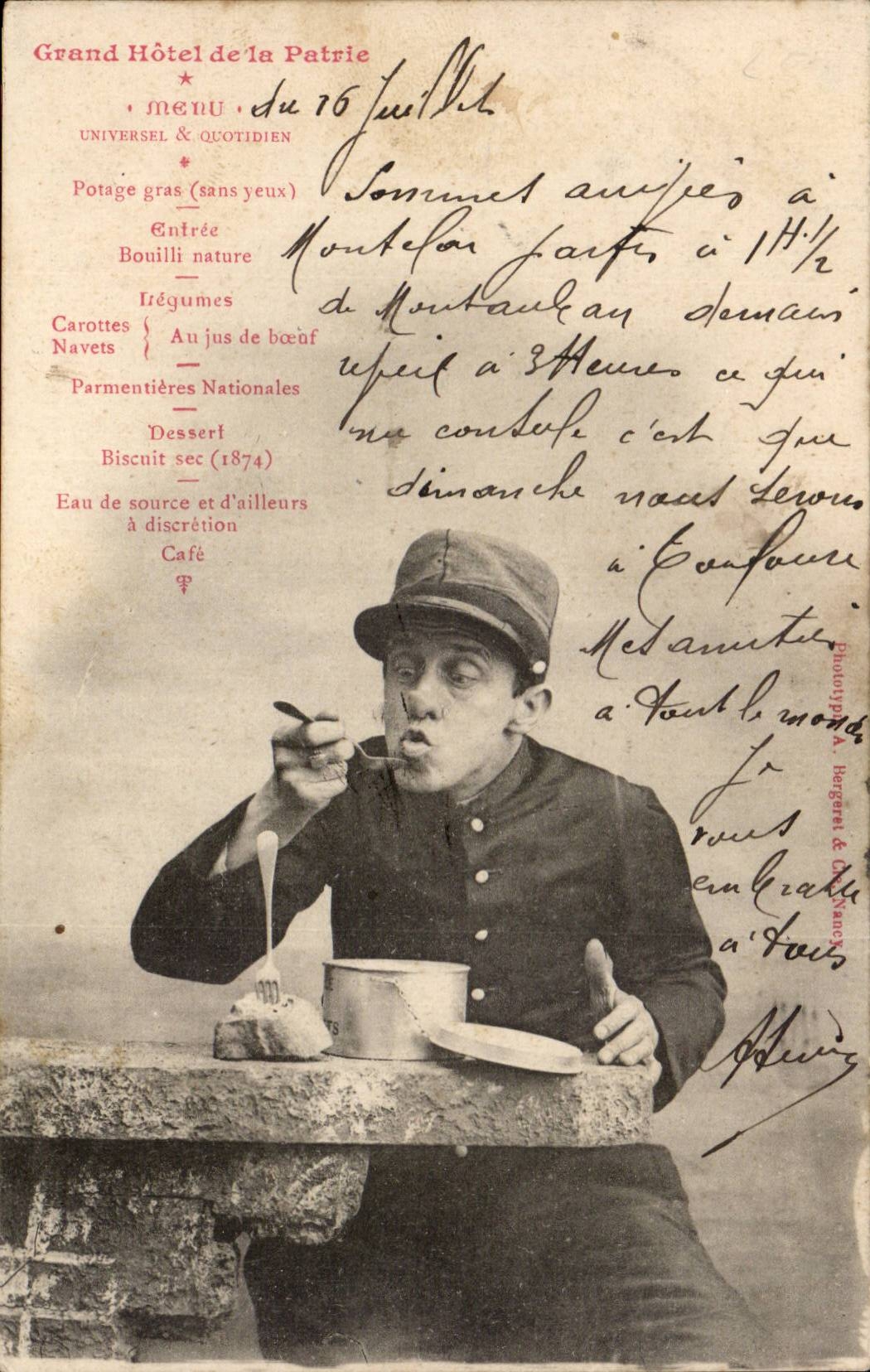 CPA Militaria Fantasy Large hotel of the fatherland