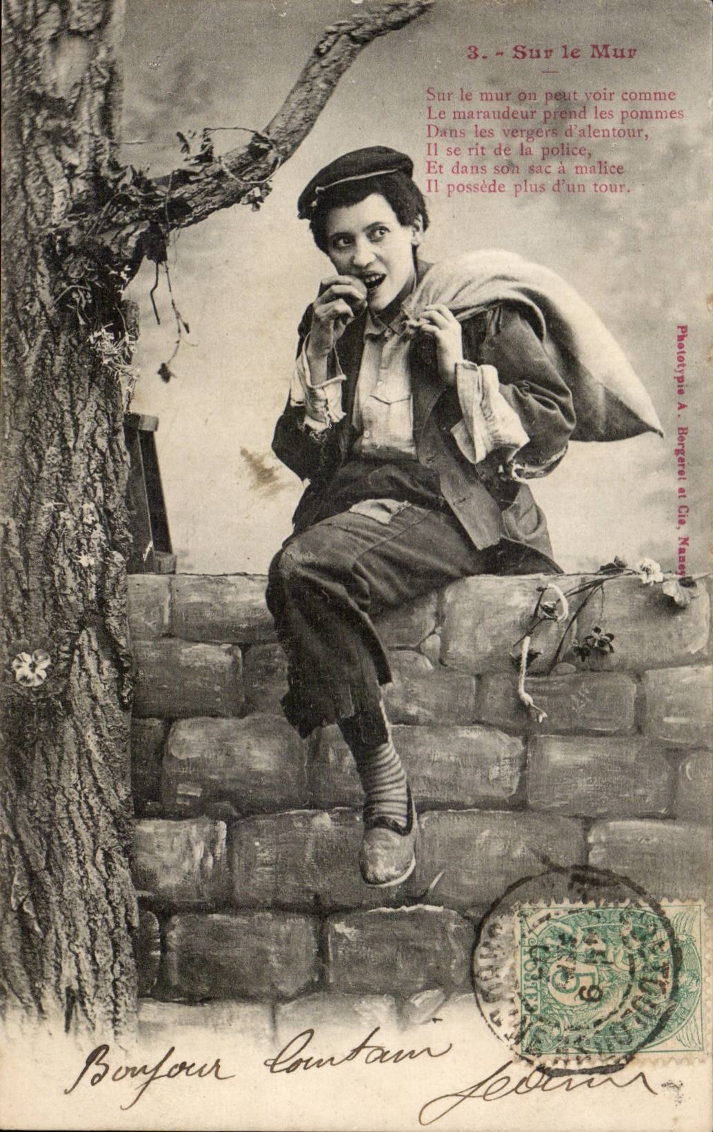 CPA Phantasie auf dem Wand Kind