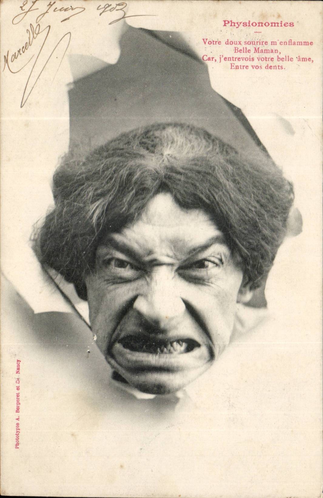 CPA Fantaisie Physionomies Humour