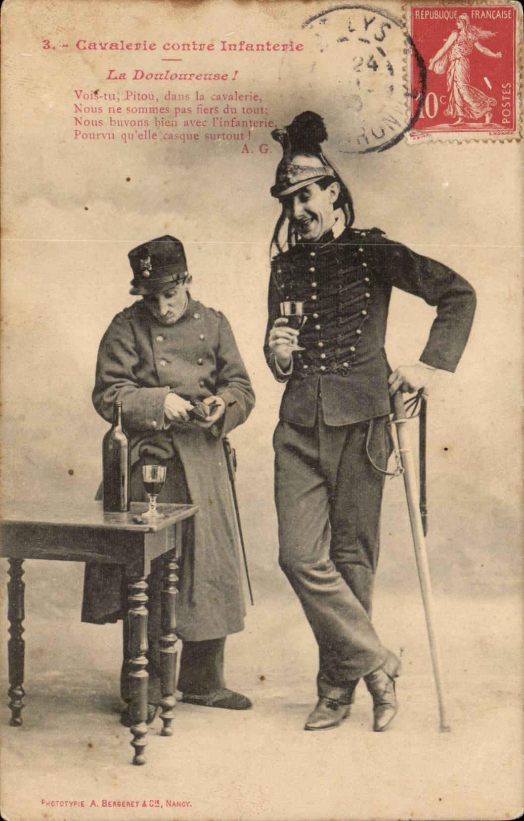 CPA Phantasie-Kavallerie gegen Infanterie