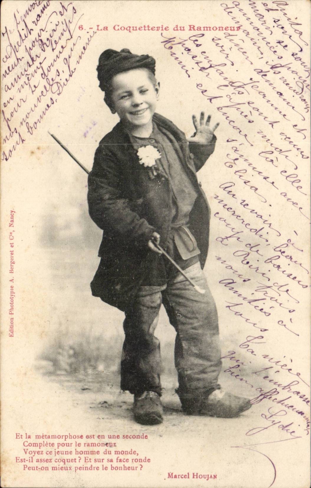 CPA Phantasie coquettery der Kamin-Kehrmaschine (Kind)