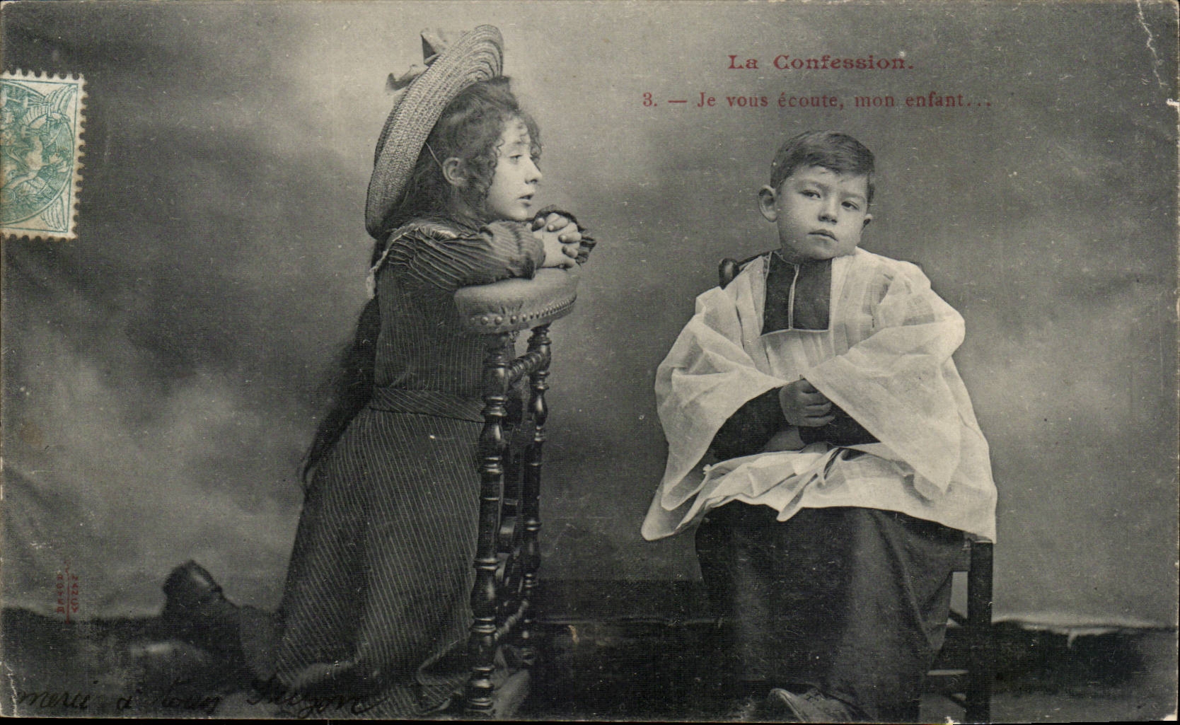 CPA Phantasie-Kind das Gestandnis