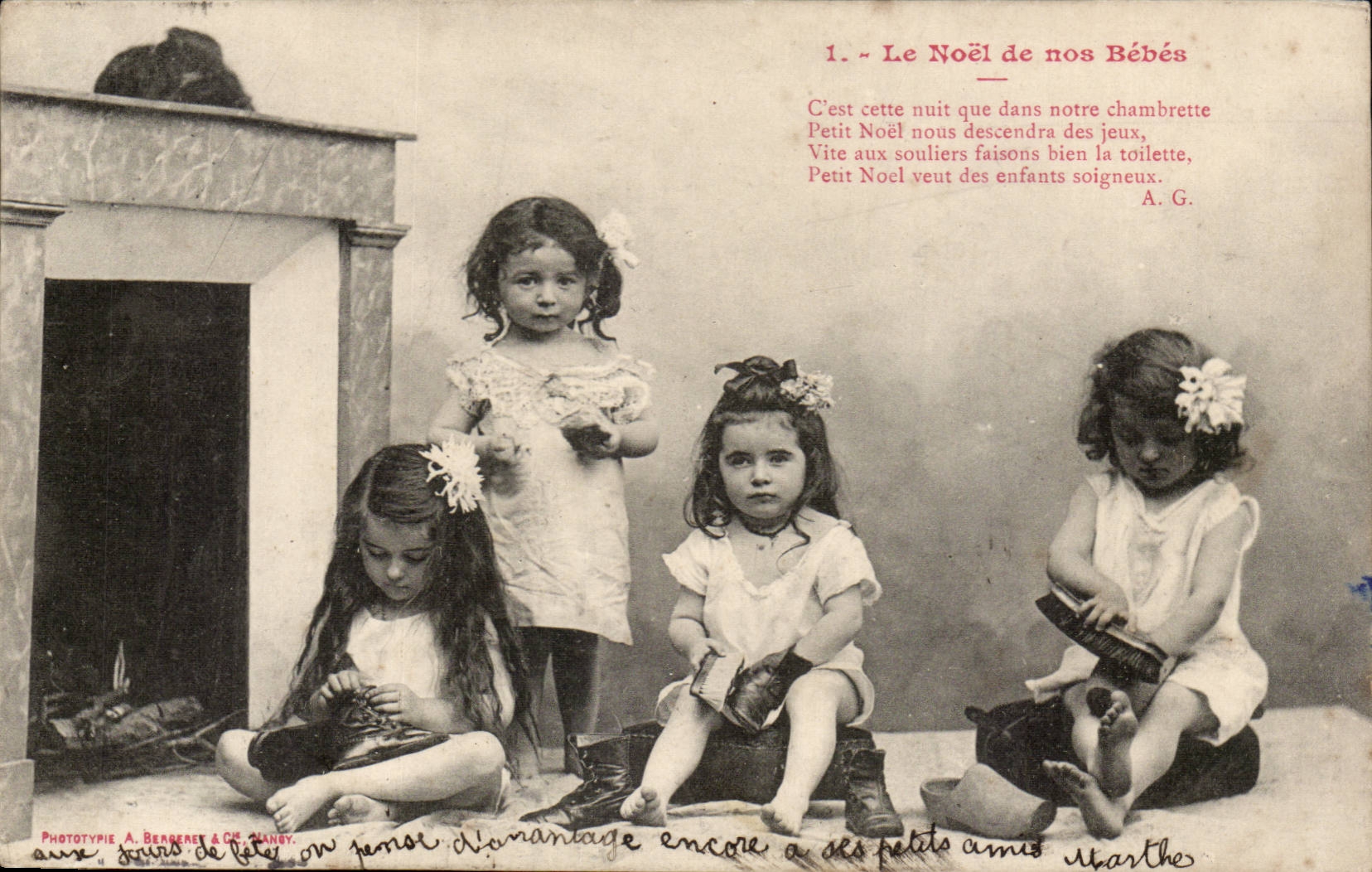 CPA Phantasie-Kind-Weihnachten unserer Babys