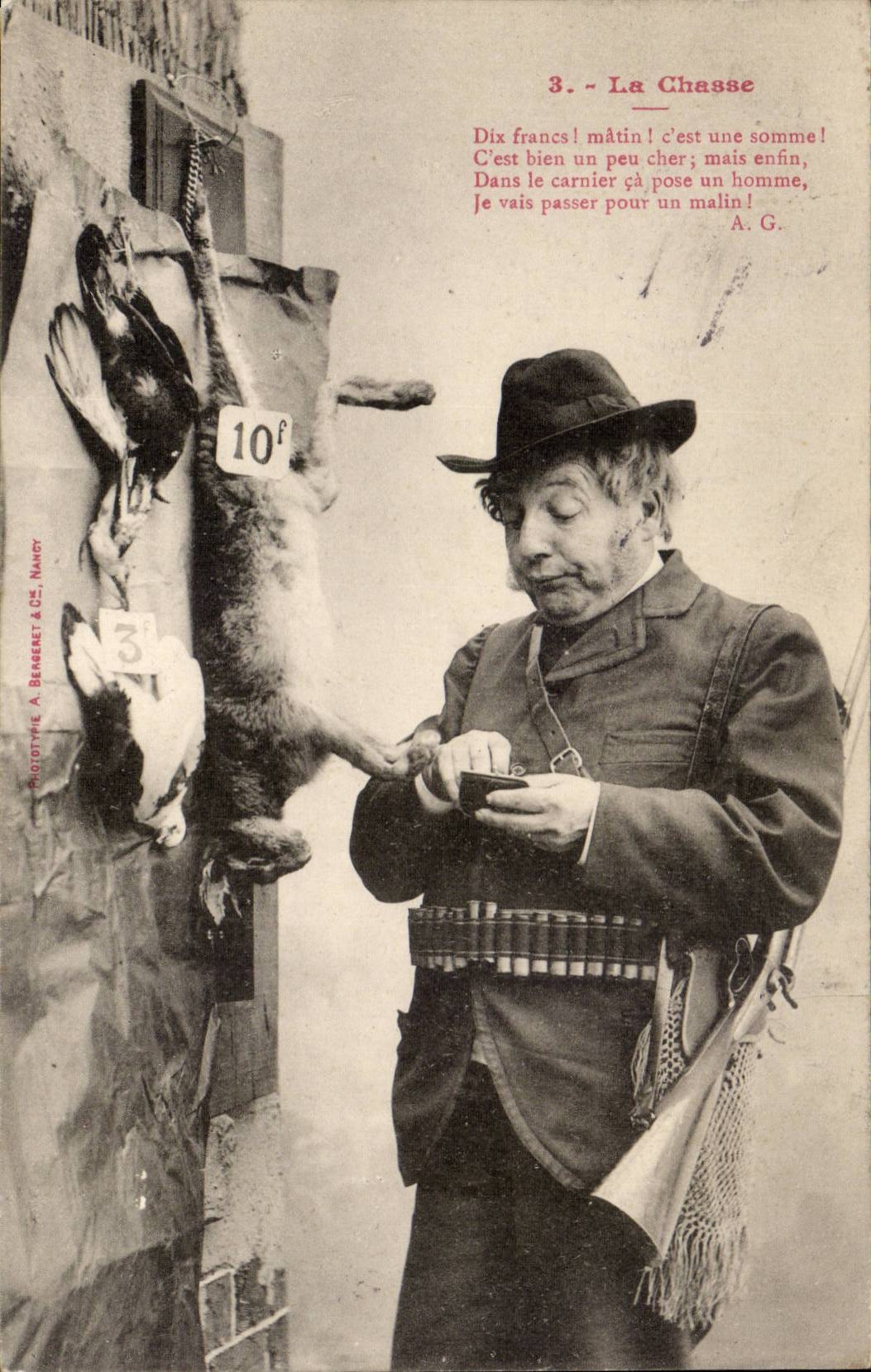 CPA Fantasy hunting (hunter partridge hunting rabbit hind rabbit)