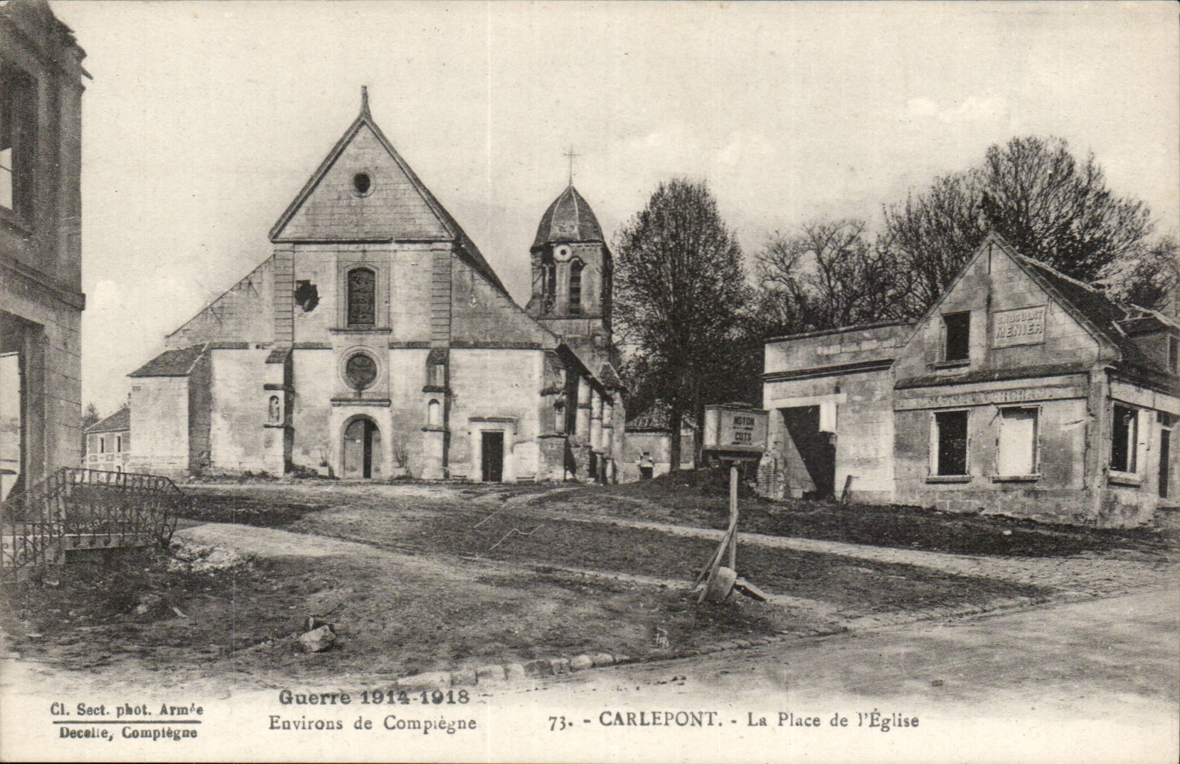 Carlepont CPA der Ort der Kirche