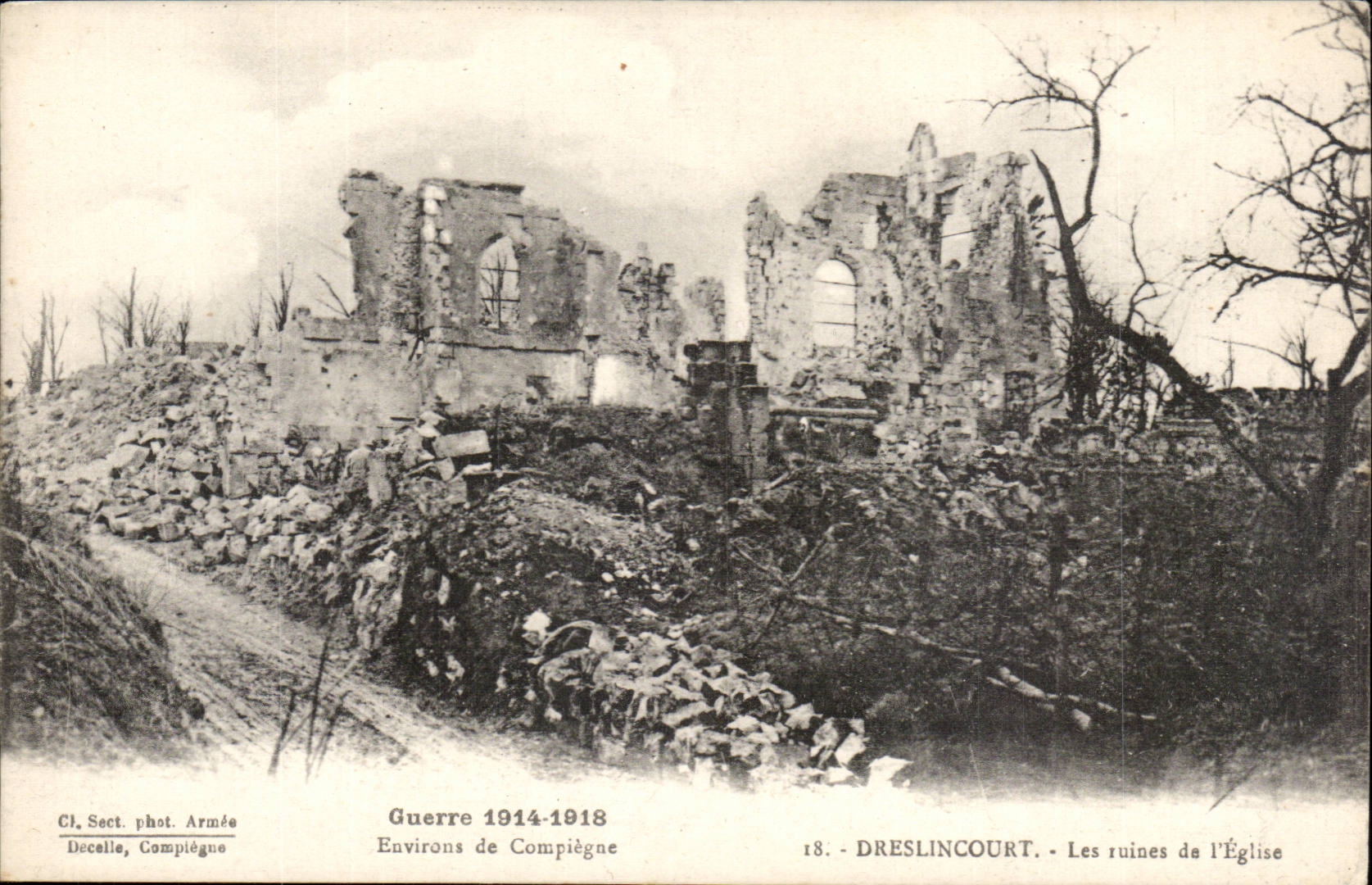 Dreslincourt CPA Ruinen der Kirche