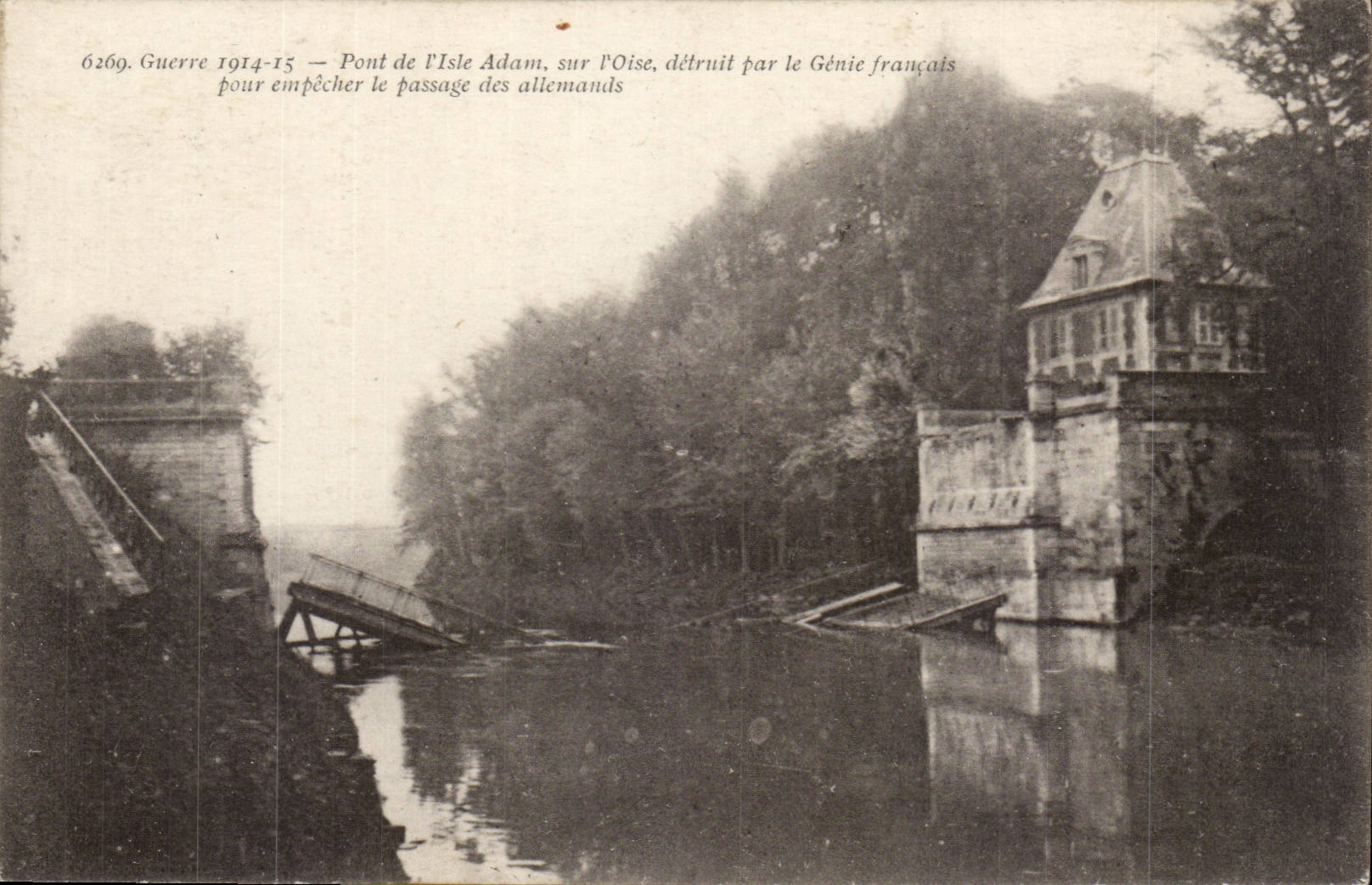 Pont de l' isle Adam on the oise destroys by the French genius