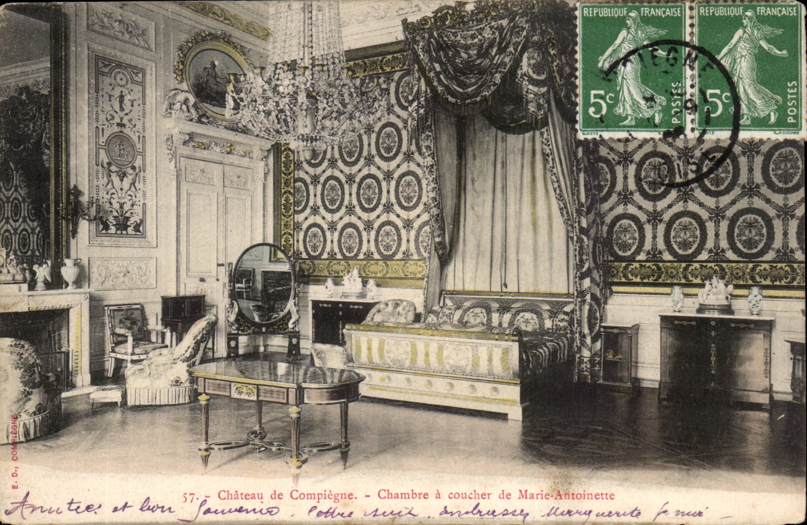 Compiegne CPA das Chambre Schloss muss von Marie Antoinette schlafen