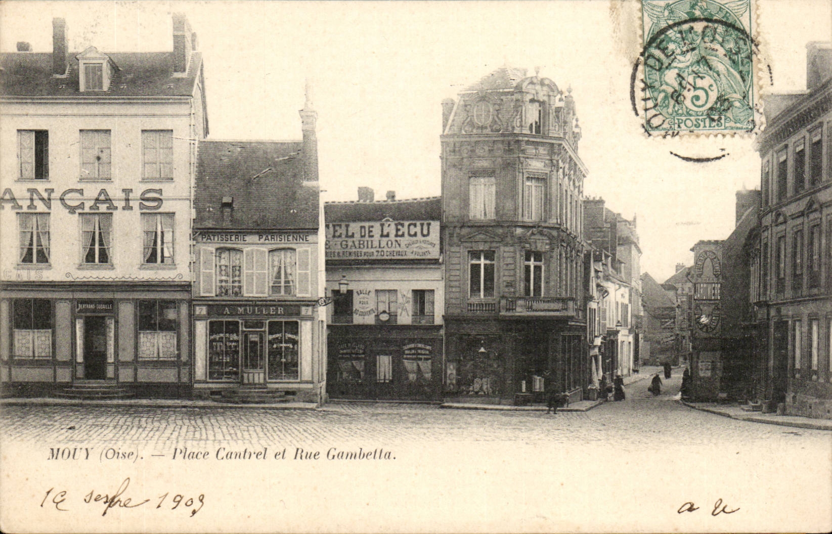 Mouy CPA setzt Cantrel und Strasse Gambetta