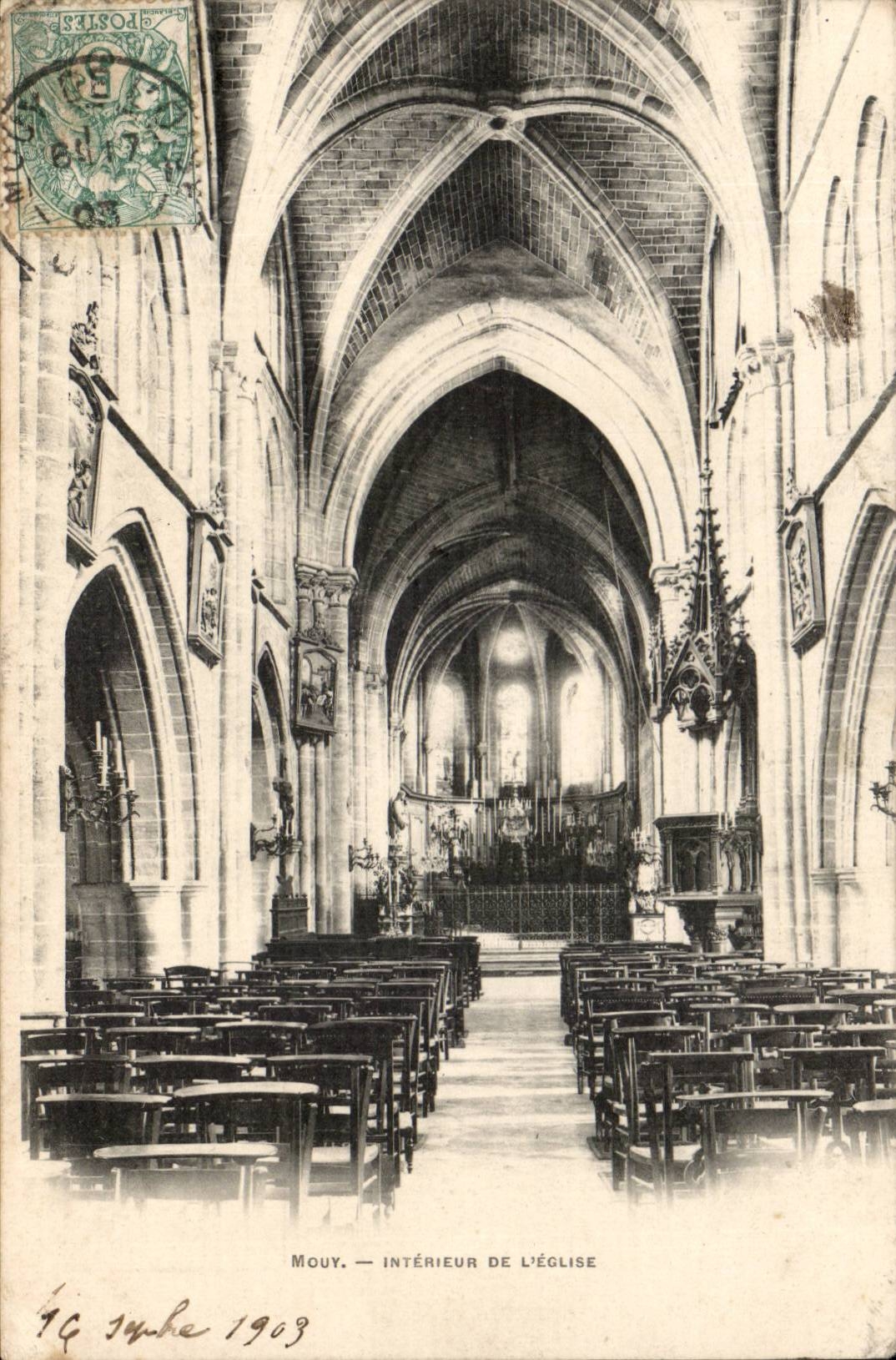 InnenMouy CPA der Kirche