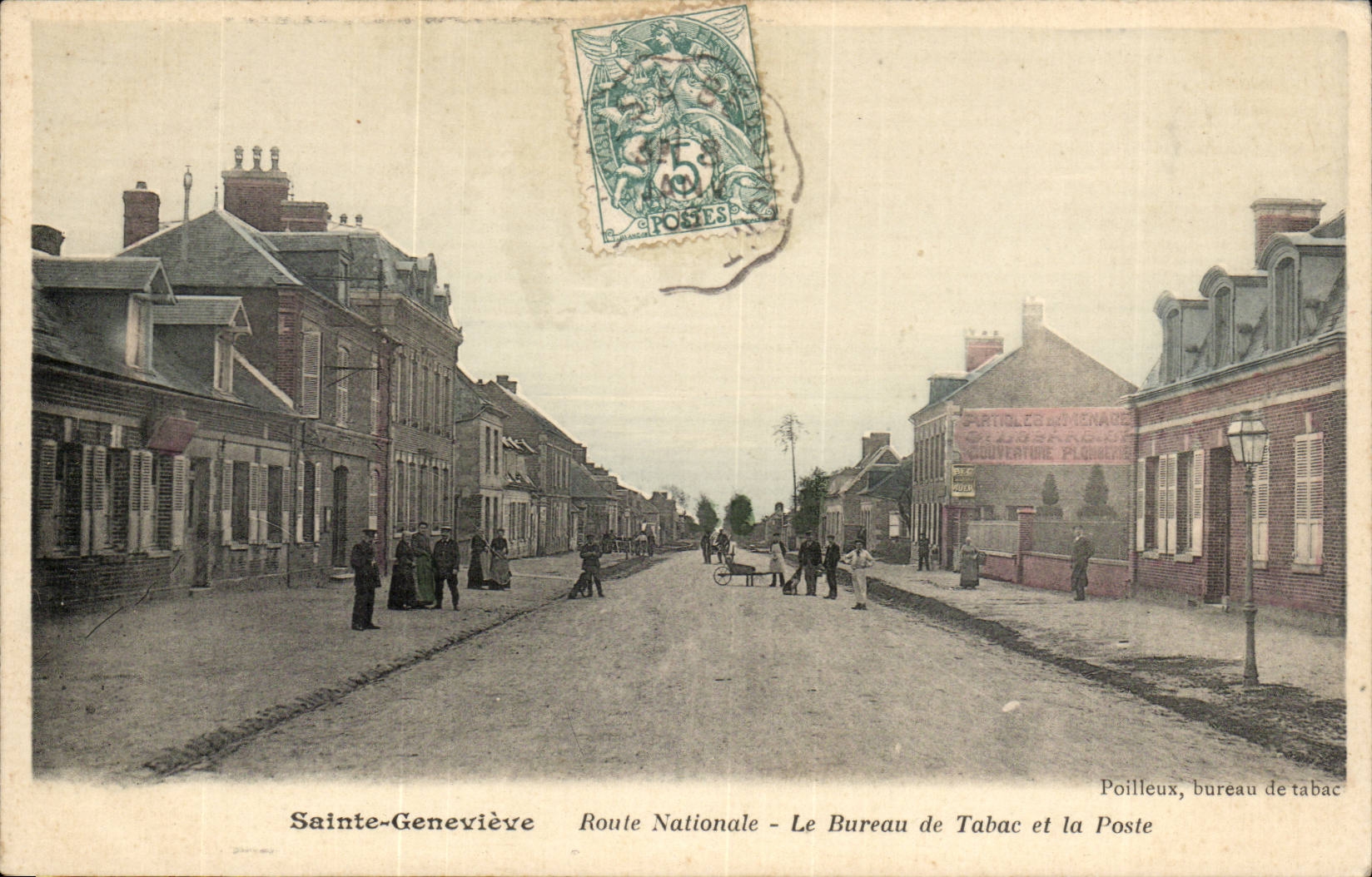 Sainte Geschaft des Genevieve CPA Hauptverkehsstrasse das Tabakwarenhandlers und die Post