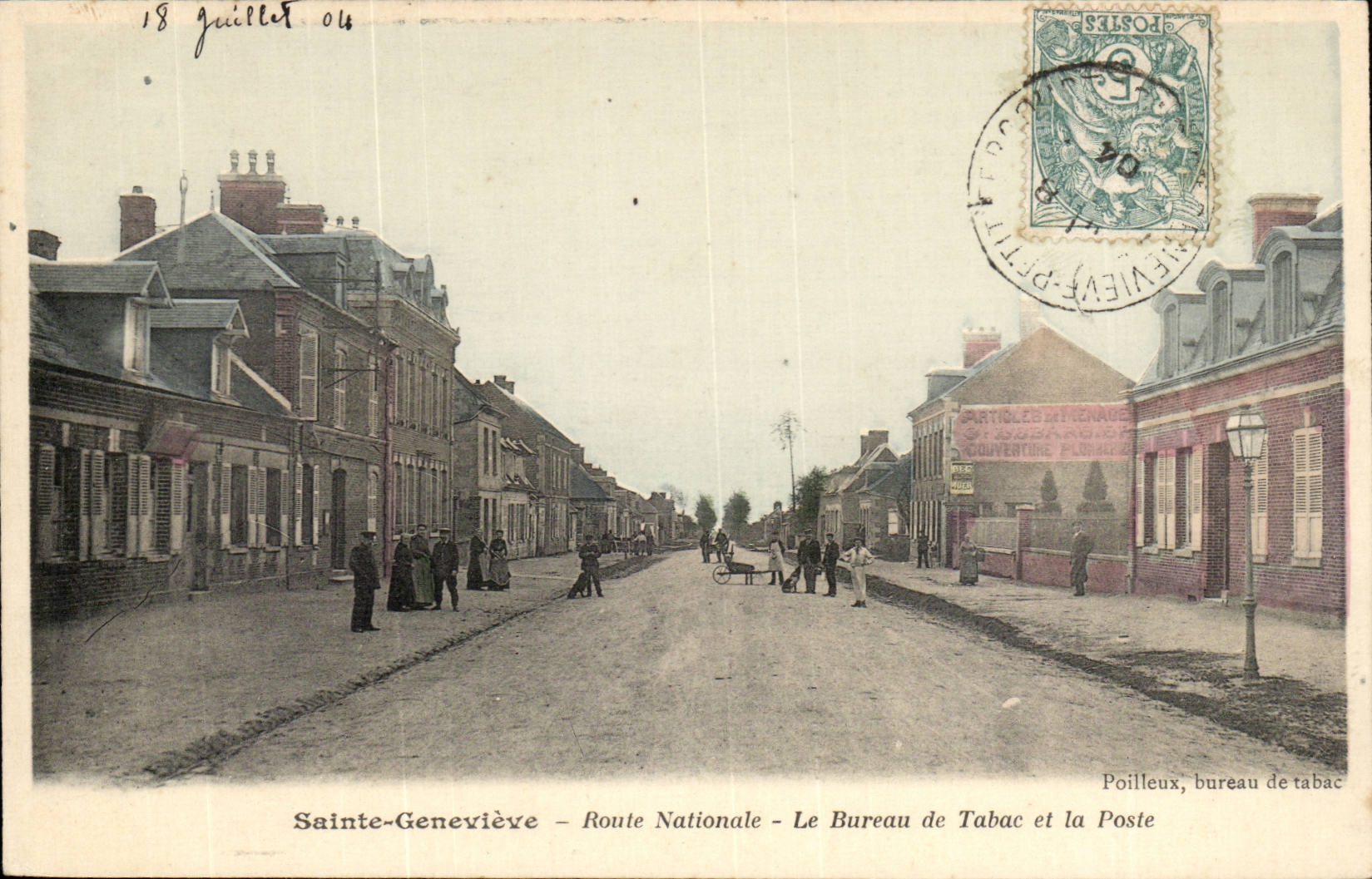 Sainte Geschaft des Genevieve CPA Hauptverkehsstrasse das Tabakwarenhandlers und die Post