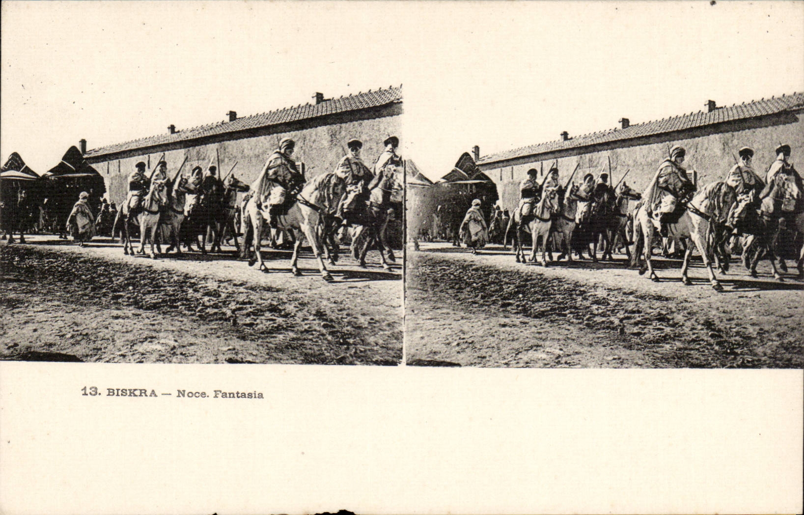 Stereoscopic sights Algeria Biskra CPA Fantasia Wedding