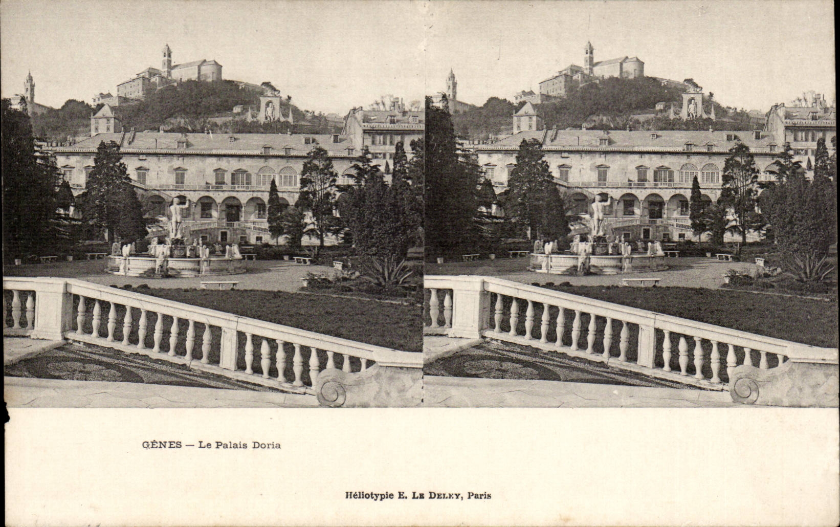 Stereoskopischer Anblick Italien Italien Genua CPA der Doria Gaumen