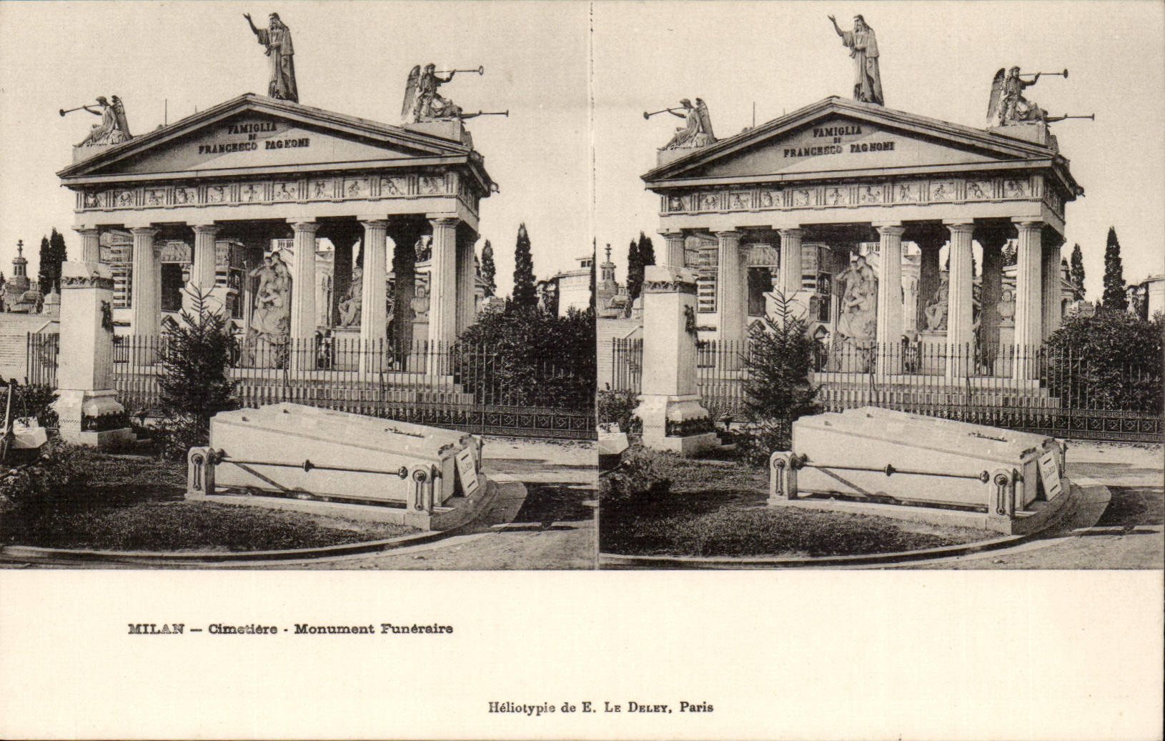 Italy Italia CPA Milan Cemetery Monument