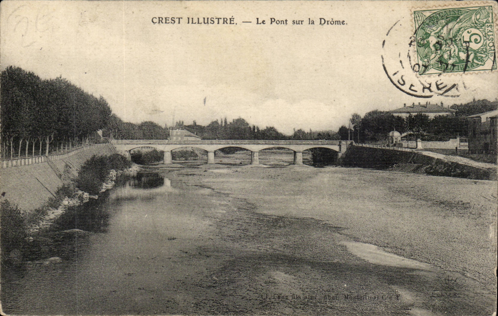 Crest CPA the bridge on Drome