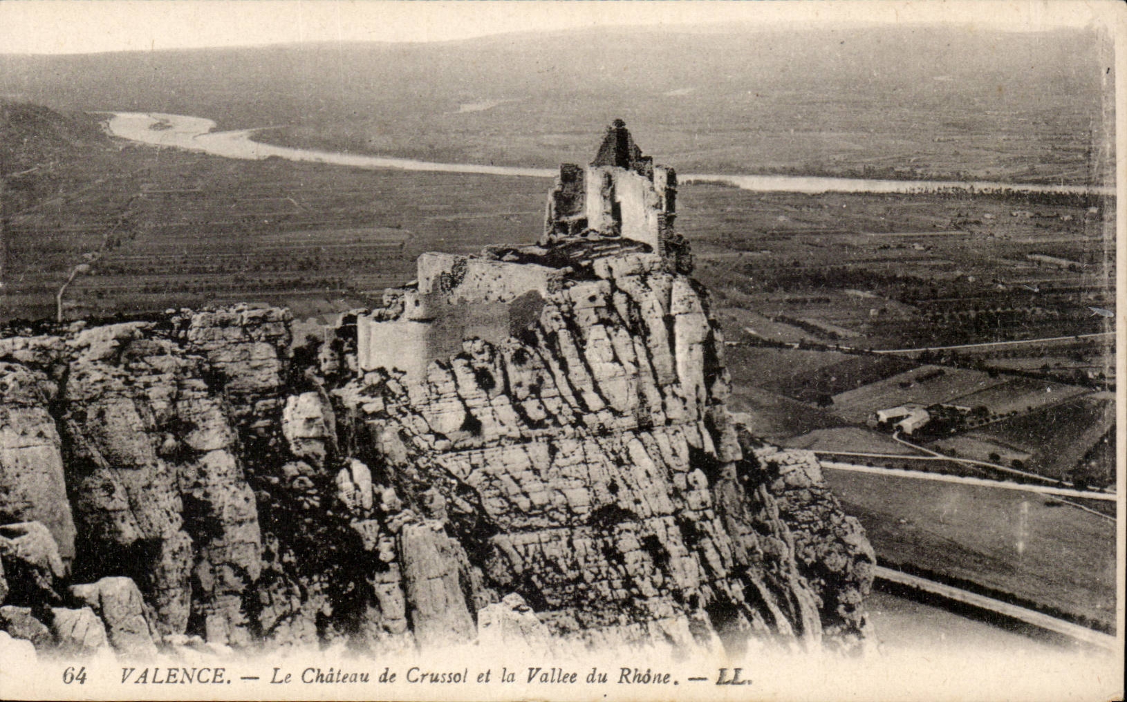 Wertigkeit CPA das Schloss von CRussol und das Tal der Rhônes