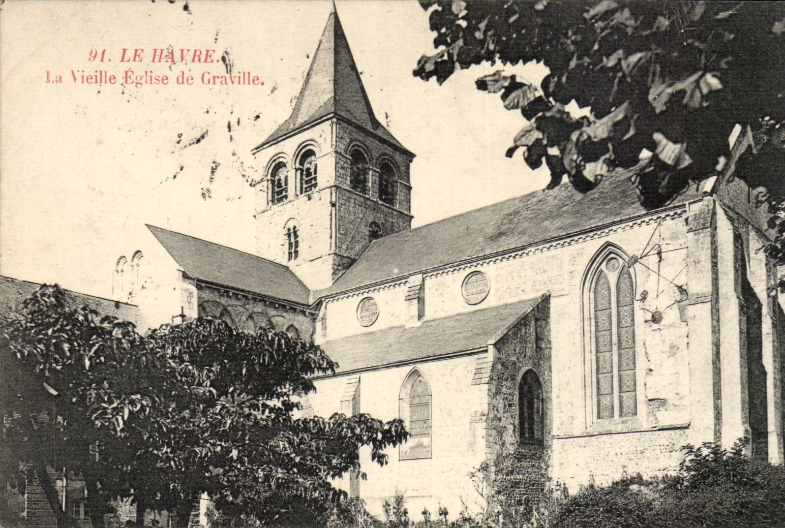 Le Havre CPA die alte Kirche von Graville