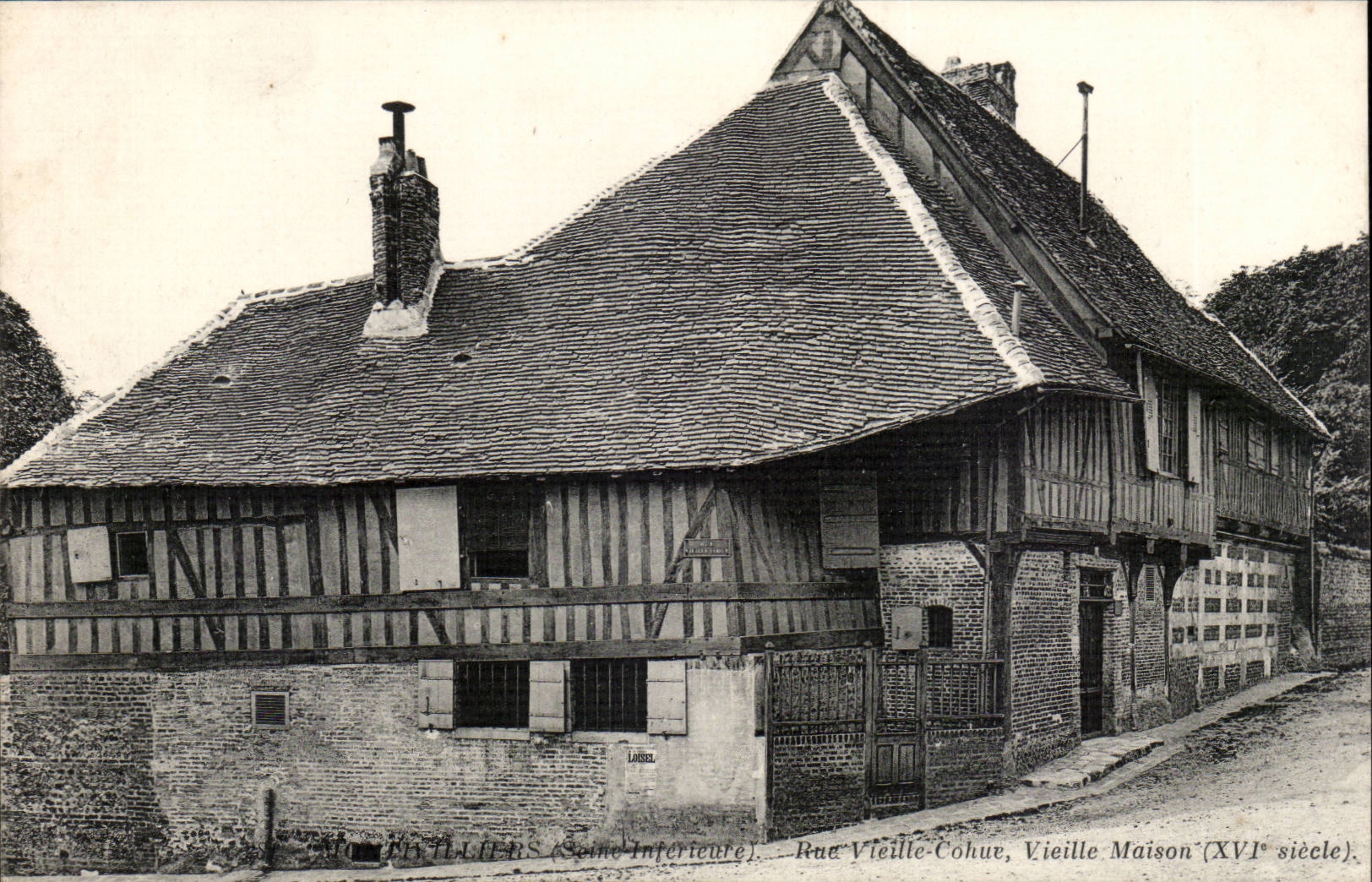 Montivilliers CPA Street old mob Old house