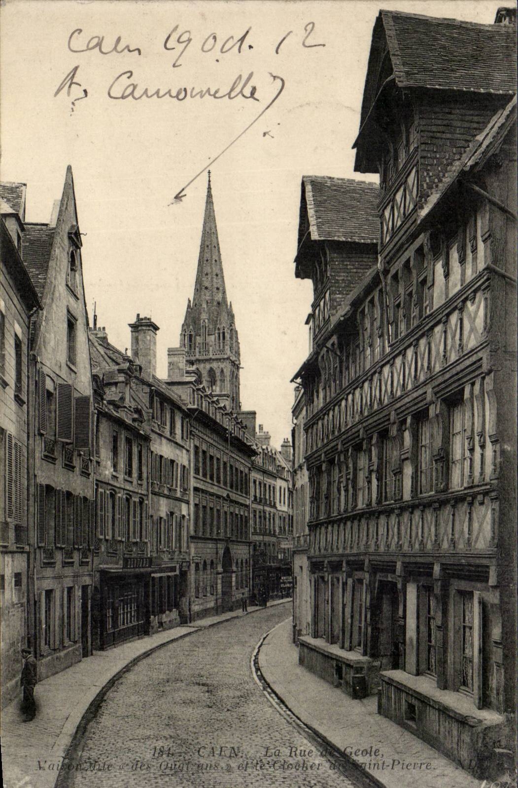 Caen CPA die Strasse des Gefangnisses