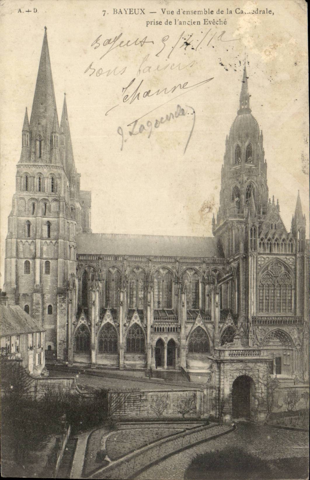 Gesamtabbildung Bayeux-CPA der Kathedrale genommen von altem das eveche