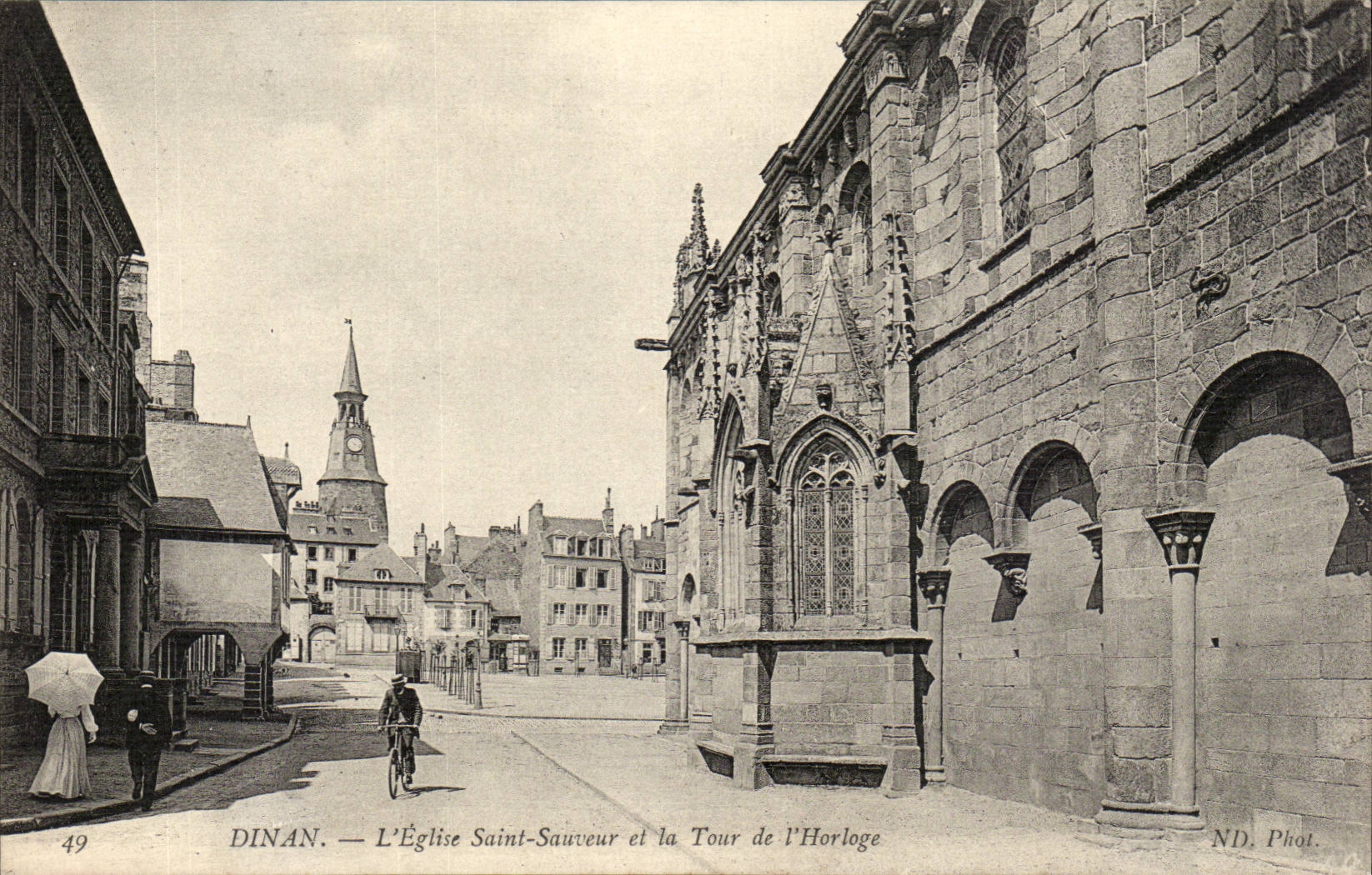 Dinan CPA the church Saint Saver and the tower of the clock