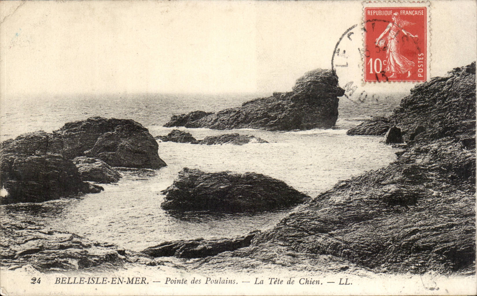 Beautiful isle at sea CPA Points Foalta the head of dog