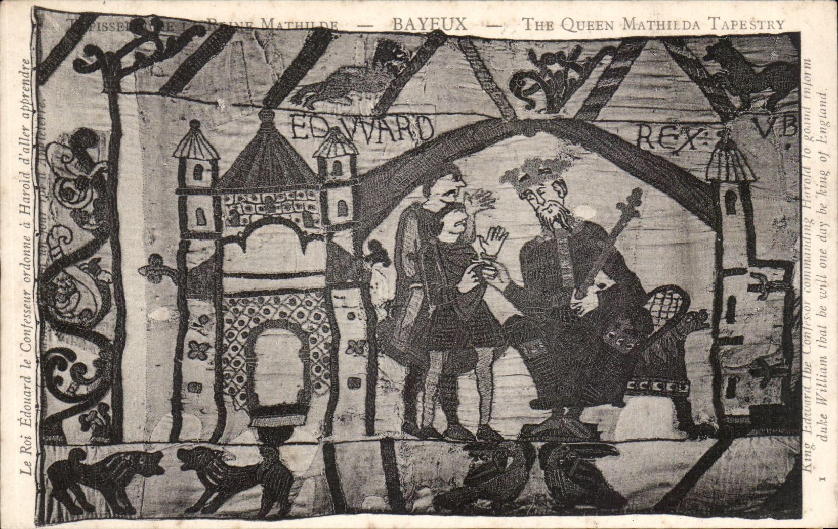 Bayeux CPA Tapisserie des Mathilde-Koniginkonigs Edouard die Beichtvaterauftrage hat Harold zum zu gehen
