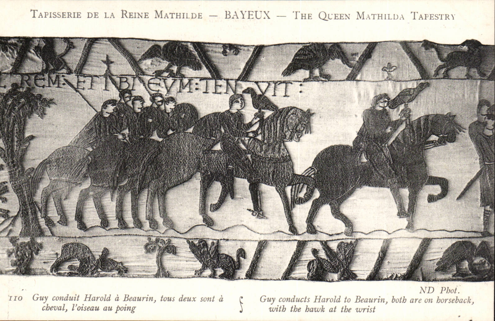 Tapestry of the queen Mathilde Bayeux CPA Guy leads Harold has Beaurin